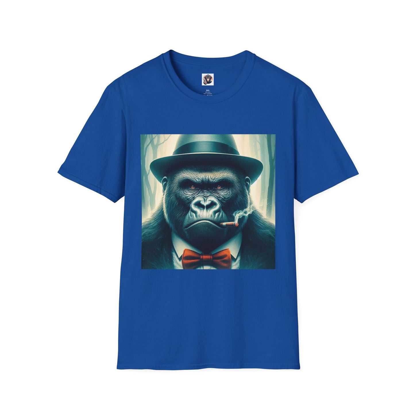 Gorilla cigar smoking T-Shirt Printify XS Royal