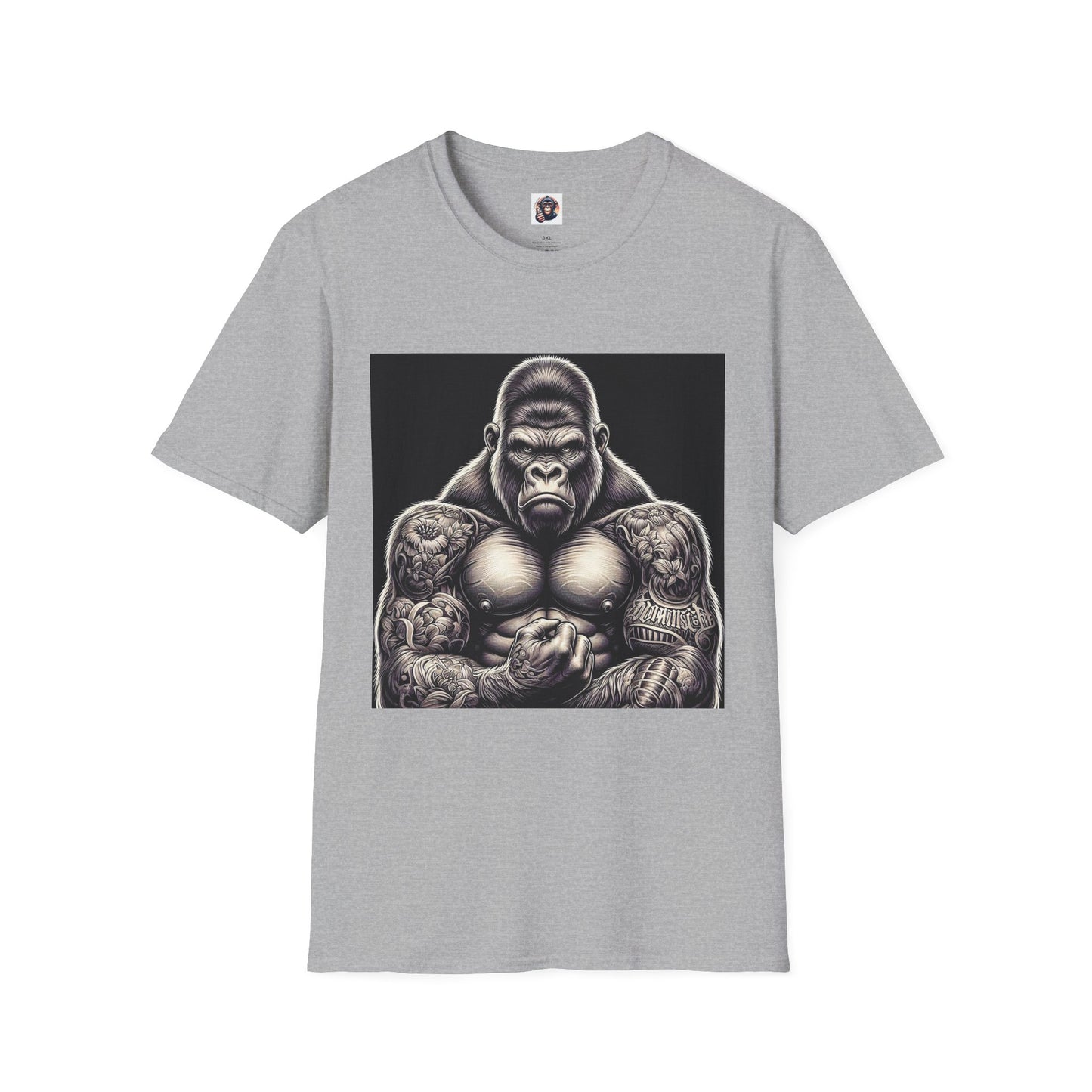 Gorilla muscles T-Shirt Printify XS Sport Grey