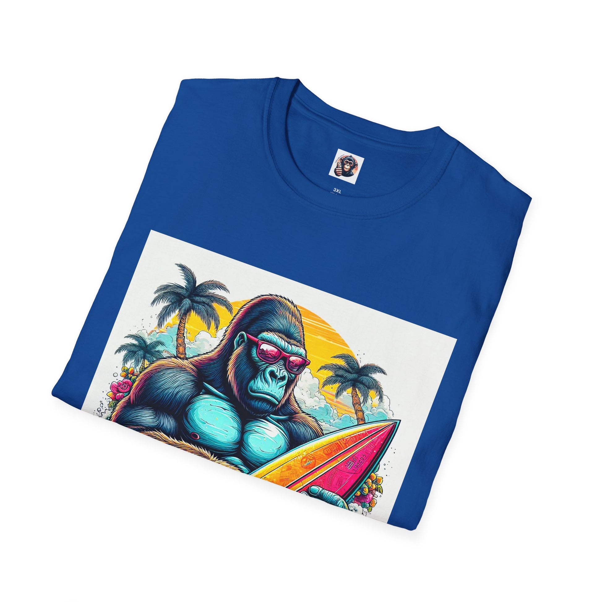 Gorilla surfer dude T-Shirt Printify