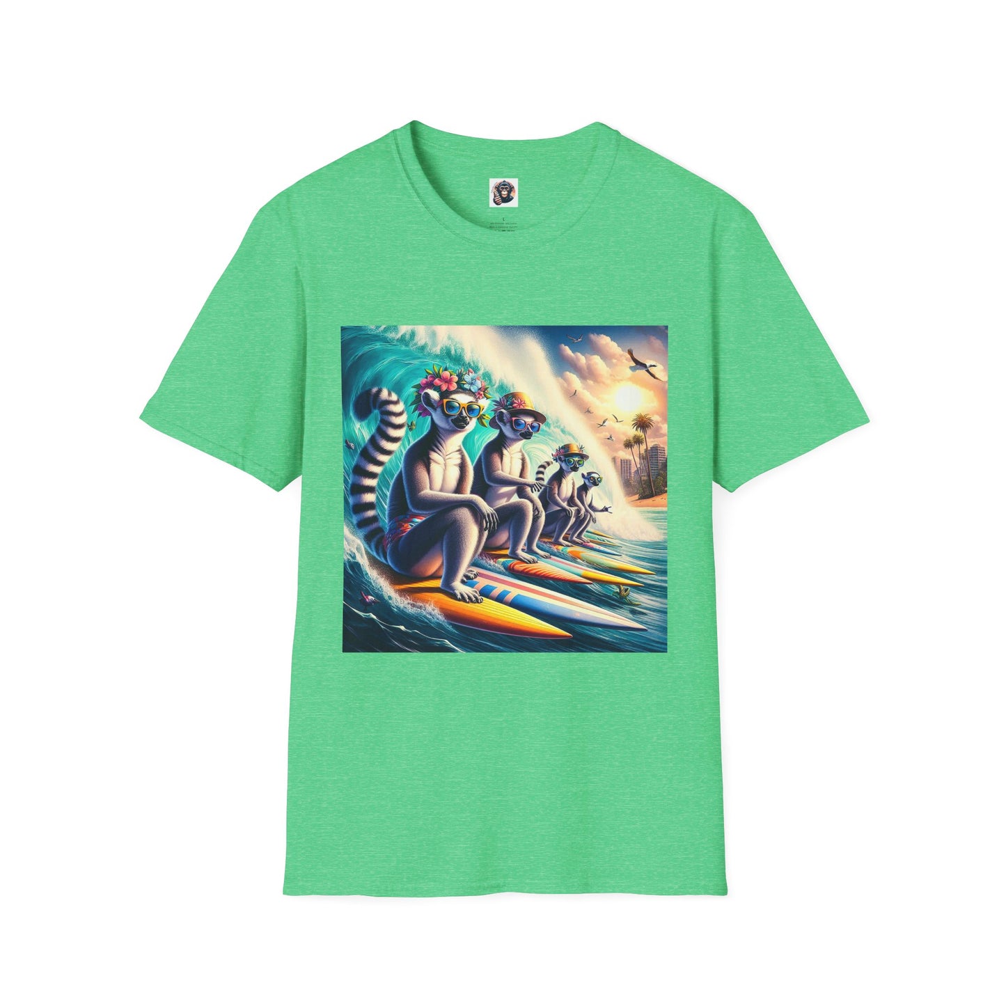 Lemurs T-Shirt Printify S Heather Irish Green