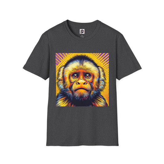 Capuchin Monkey yellow T-Shirt Printify XS Dark Heather