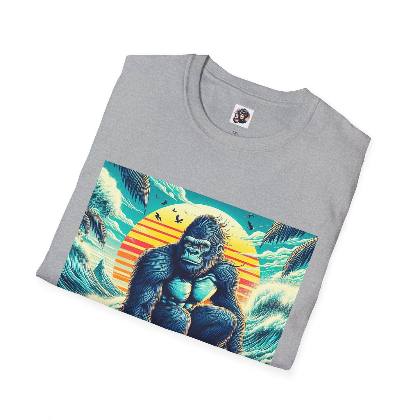Gorilla beach surfer T-Shirt Printify