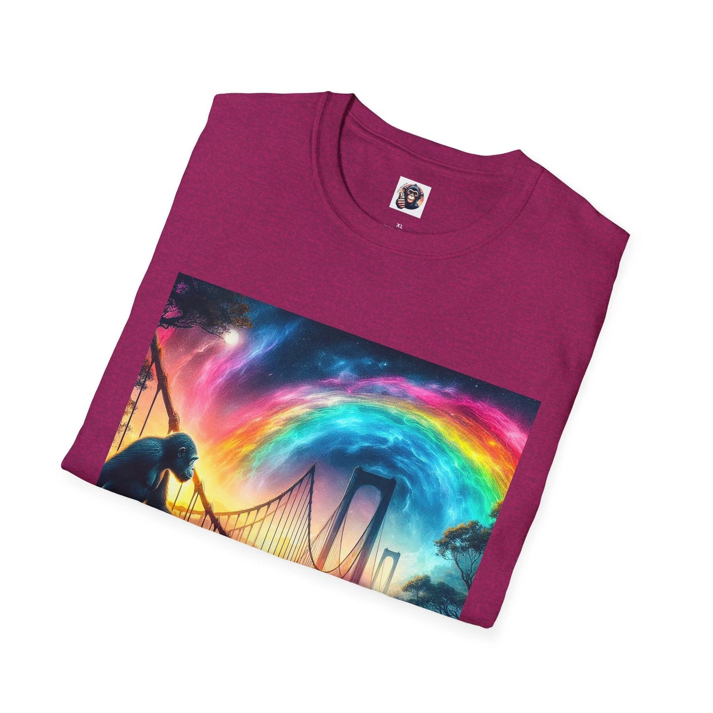 Bonobo twirling rainbow by Printify