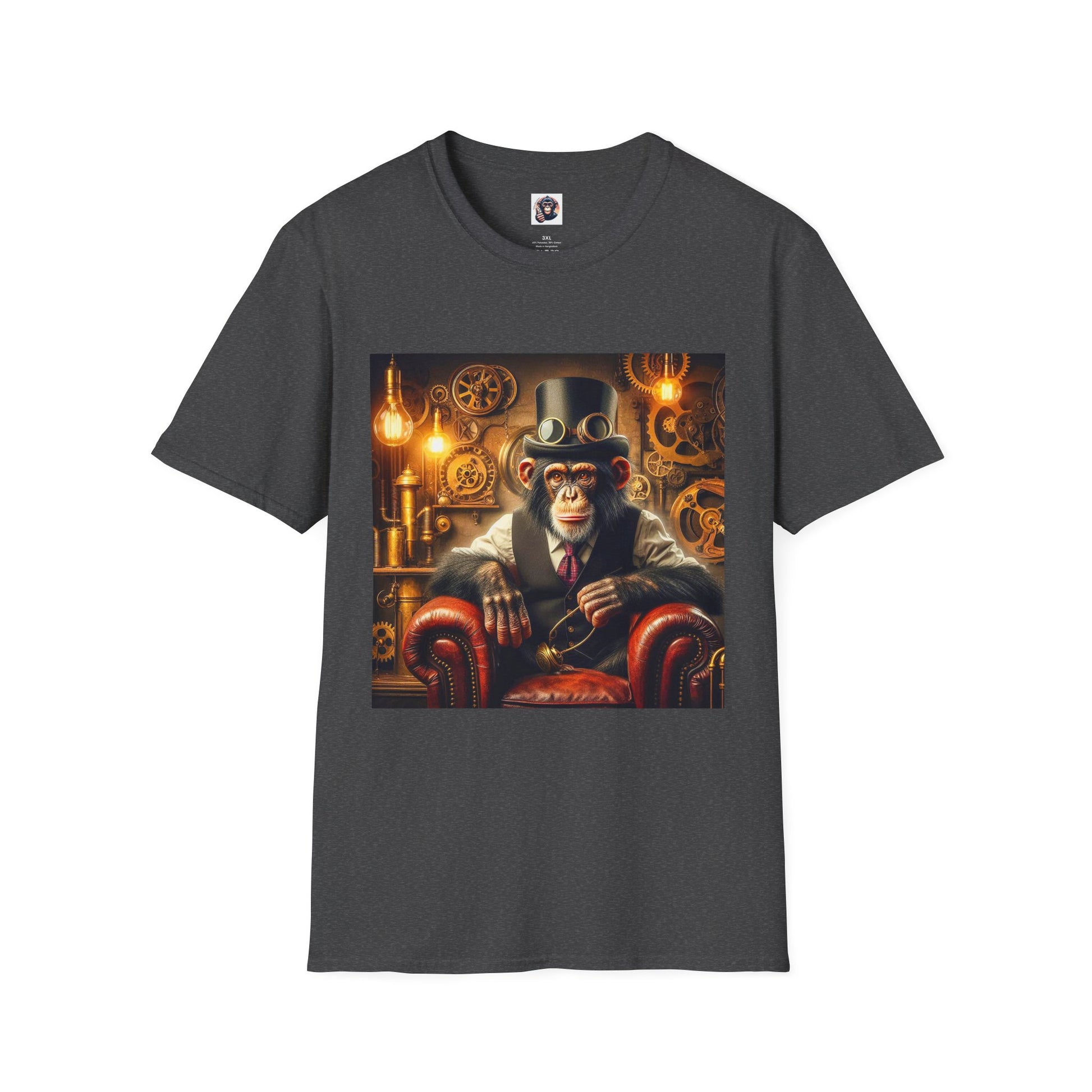 Chimp steam punk T-Shirt Printify XS Dark Heather