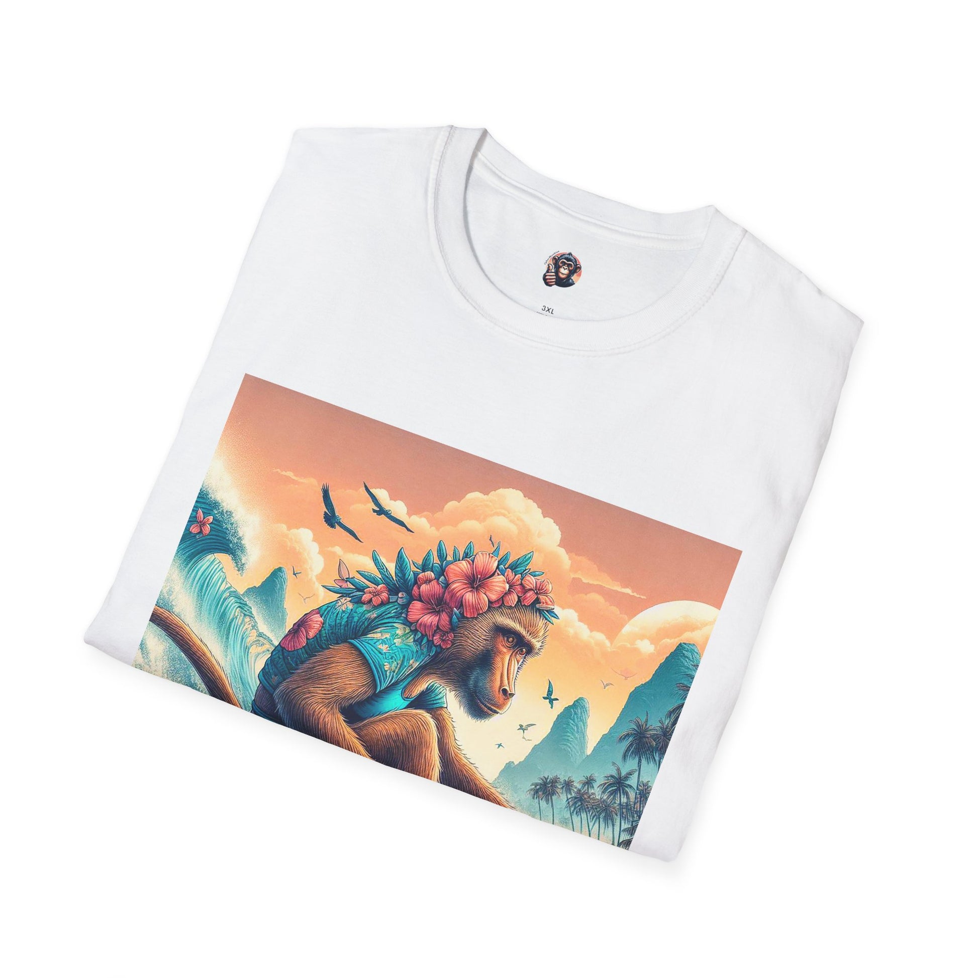 Baboon surfer dude T-Shirt Printify