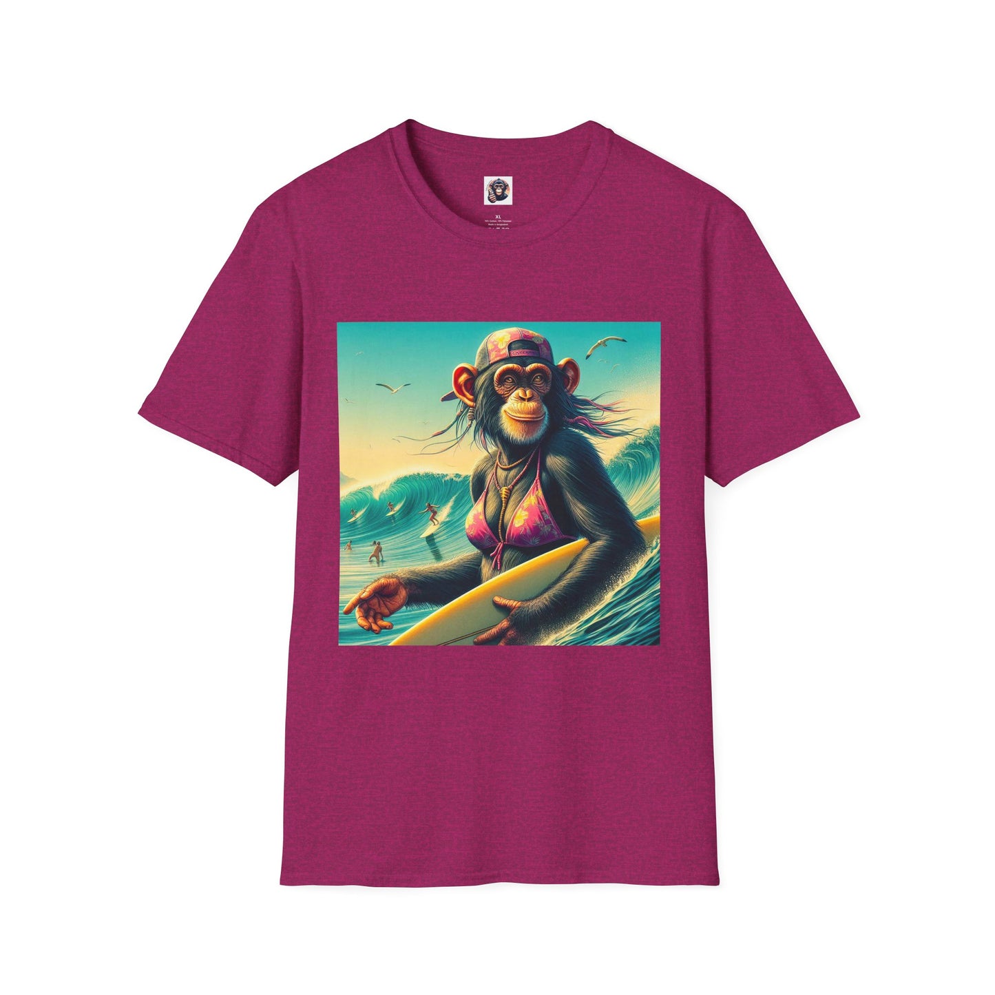Chimp ocean babe T-Shirt Printify S Antique Heliconia