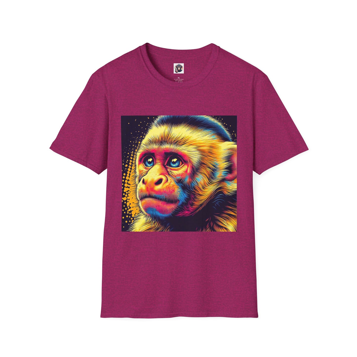 Capuchin Monkey colorful beauty shirt T-Shirt Printify S Antique Heliconia