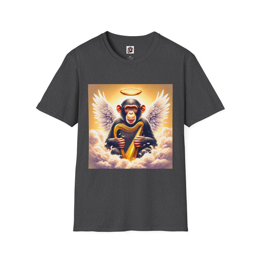 Chimp harp player T-Shirt Printify XS Dark Heather