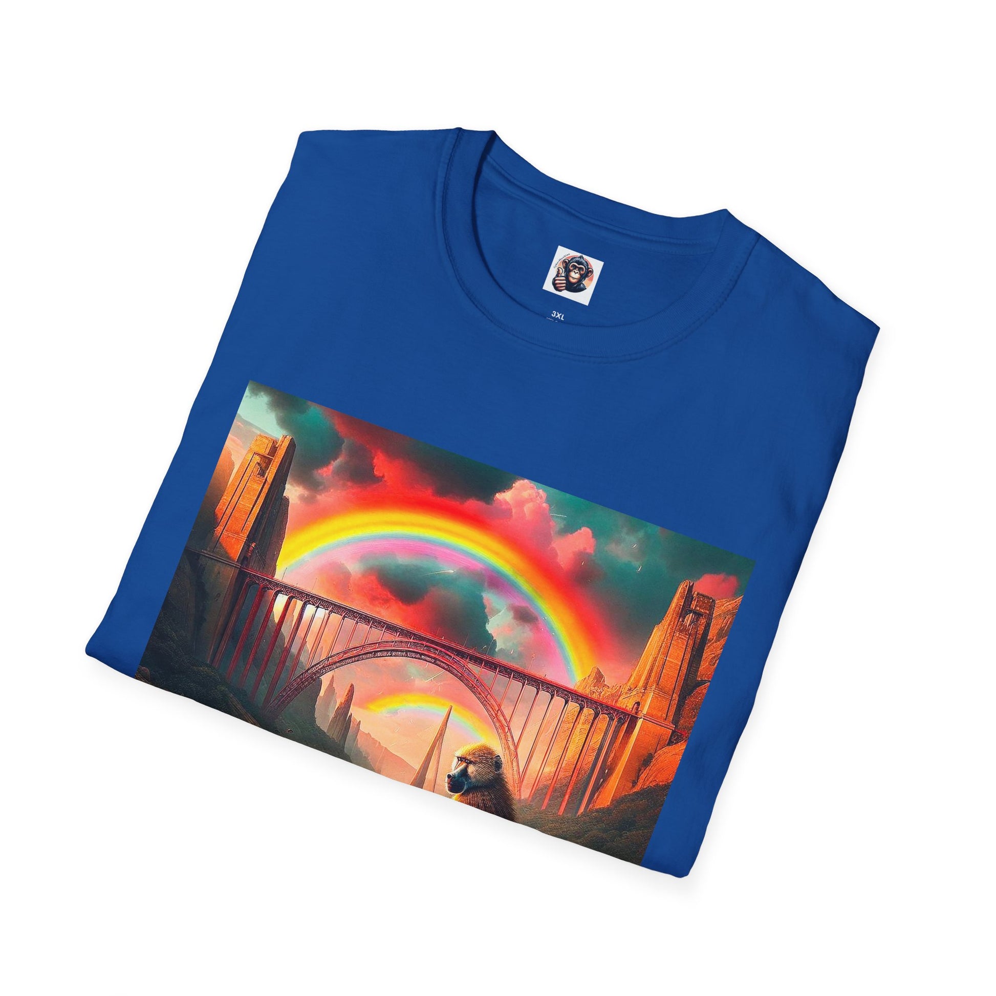 Baboon rainbow bridge T-Shirt Printify