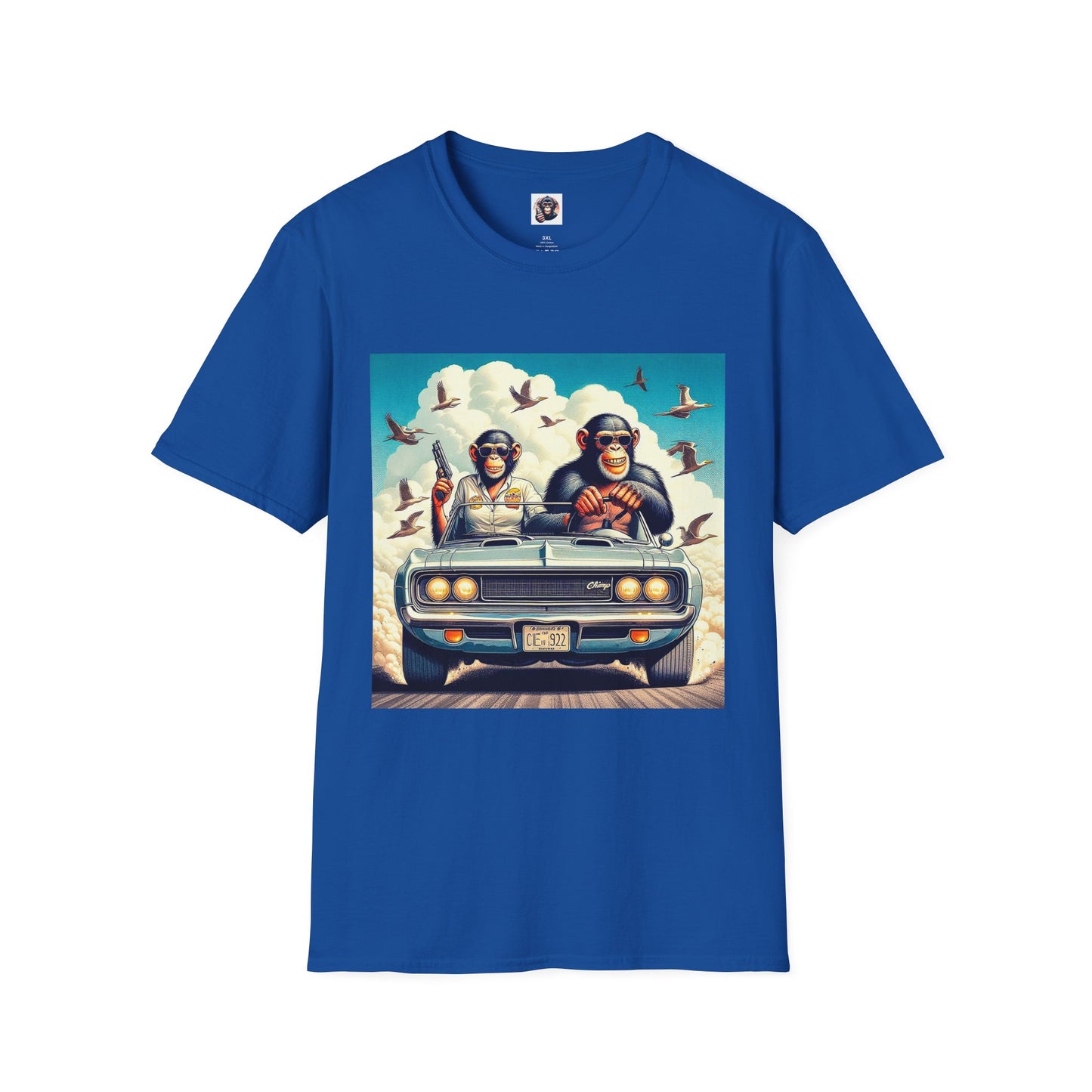 Wacky Chimp driving fun T-Shirt Printify XS Royal