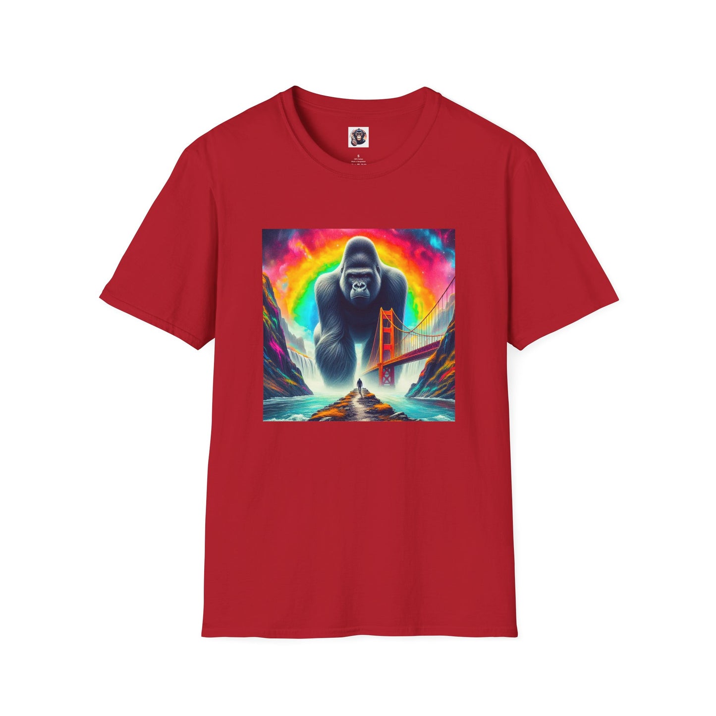 Gorilla attacking city shirt T-Shirt Printify S Cherry Red