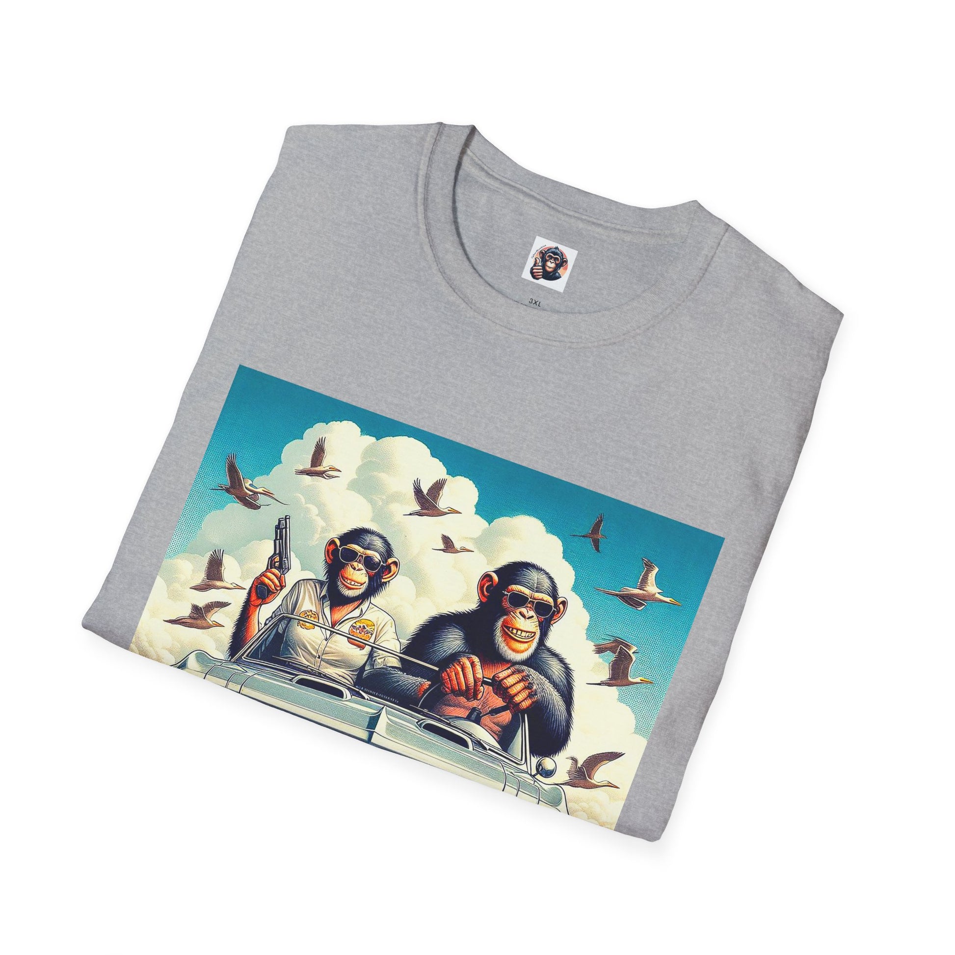 Wacky Chimp driving fun T-Shirt Printify