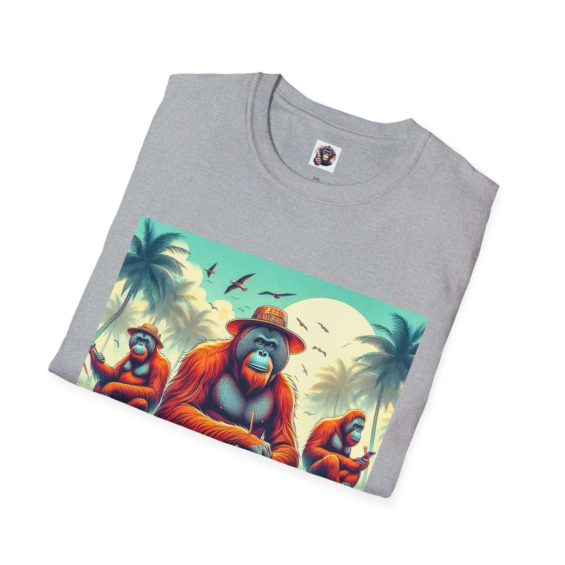 Orangutans surfing friends T-Shirt Printify