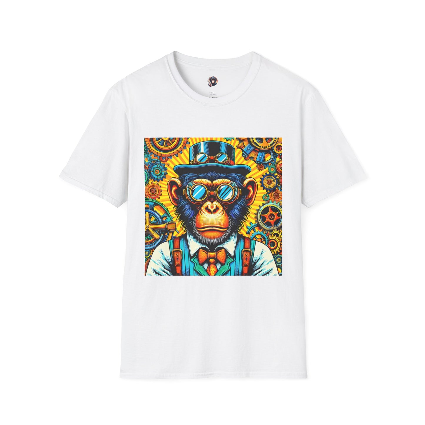 Bonobo steam punk T-Shirt Printify S White
