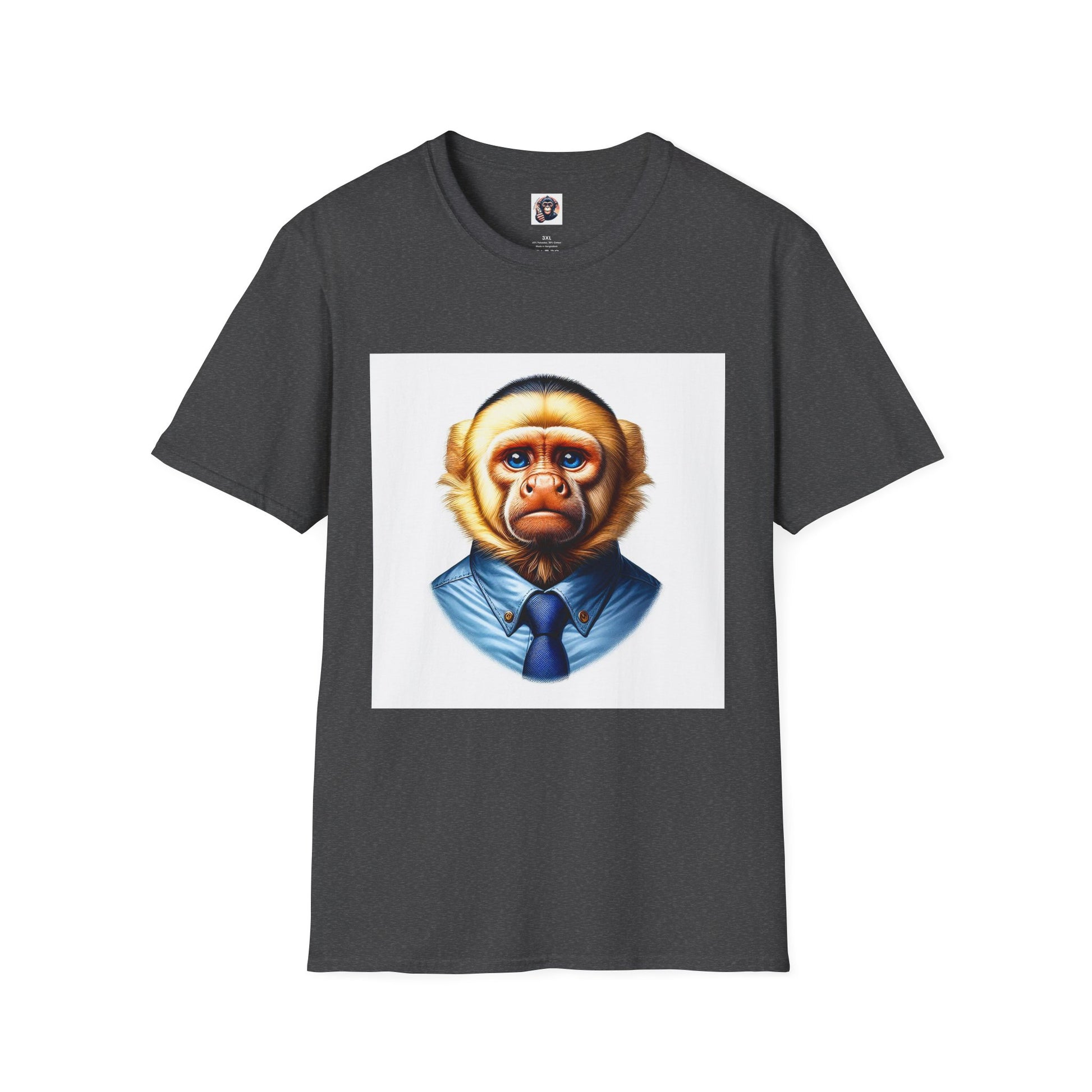 Capuchin Monkey business professional T-Shirt Printify XS Dark Heather