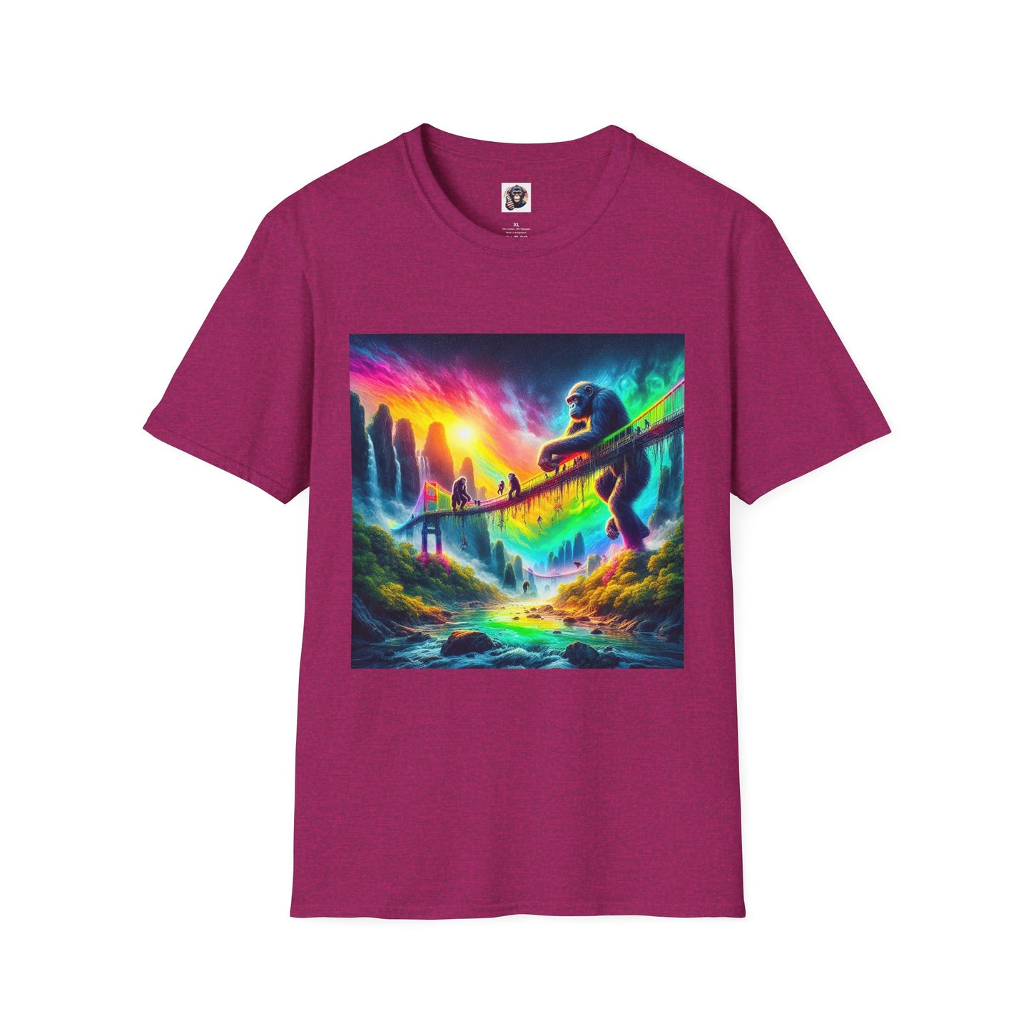 Bonobo rainbow bridge T-Shirt Printify S Antique Heliconia