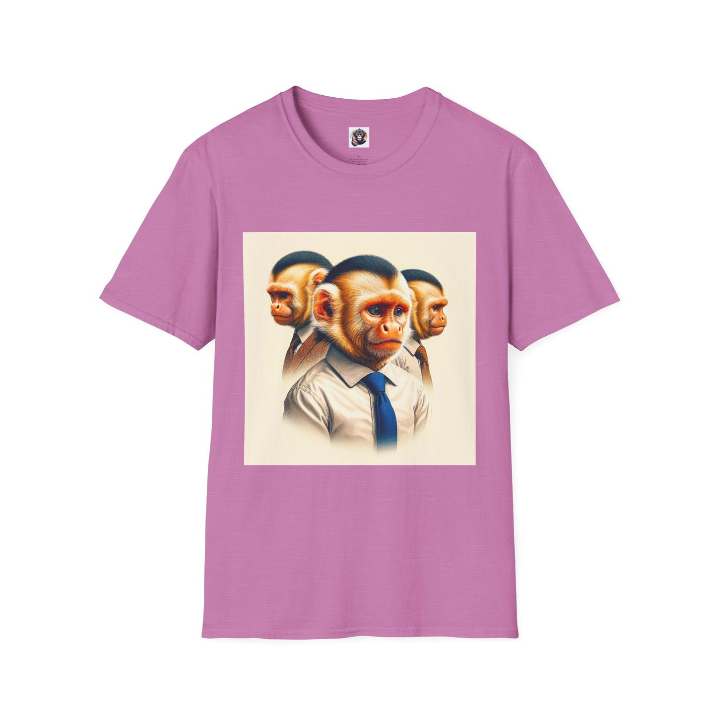 Capuchin Monkey business men T-Shirt Printify S Heather Radiant Orchid