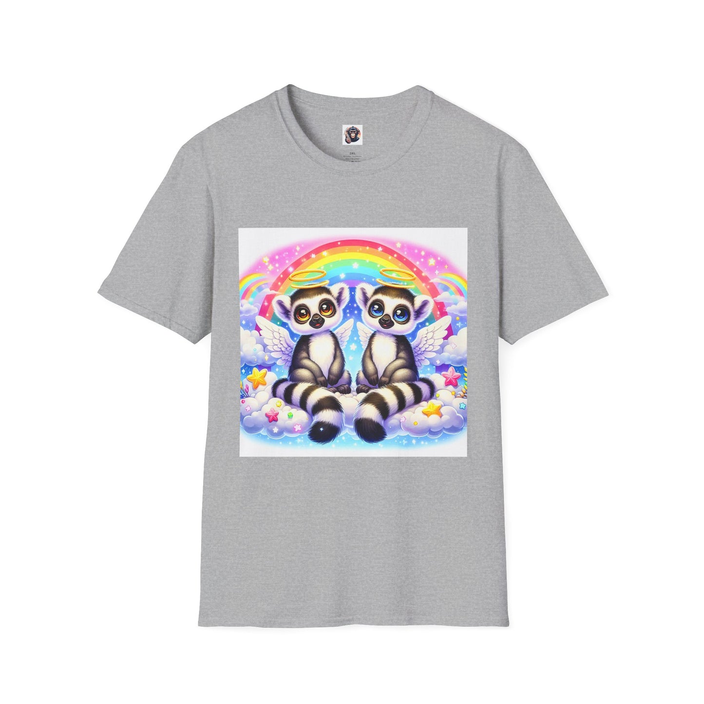 Lemurs rainbow T-Shirt Printify XS Sport Grey