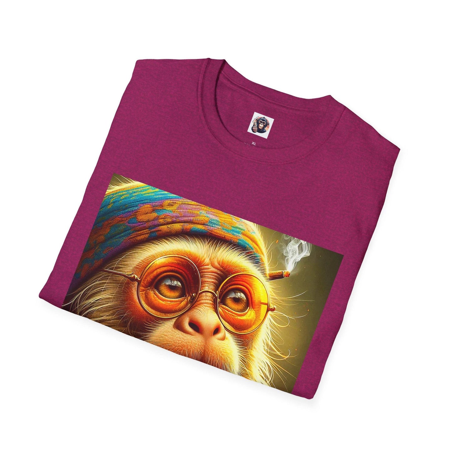 Capuchin Monkey Old Man Soft Cotton Graphic T Shirt Retro Vintage Style Unisex Tee by Printify