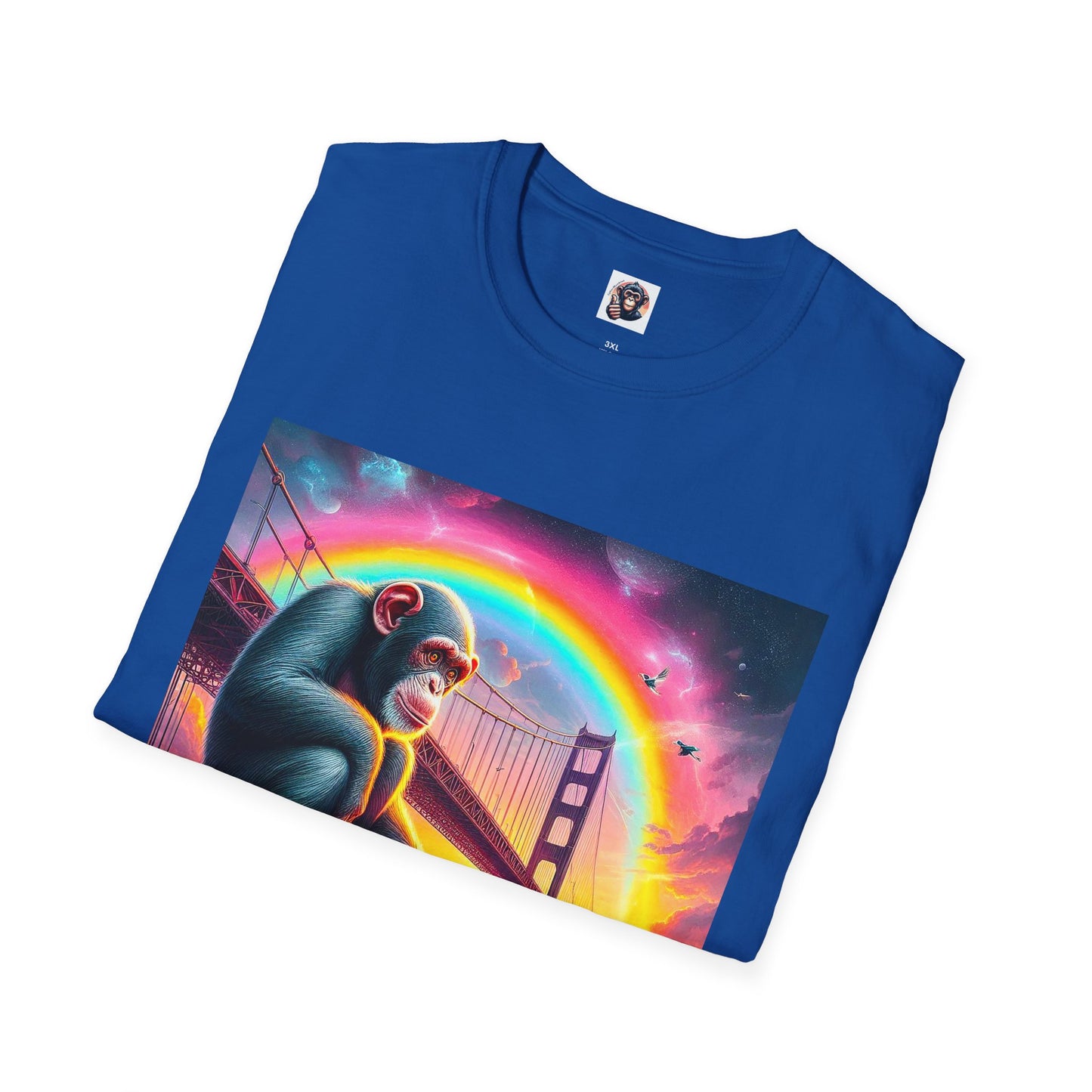 Chimp rainbow bridge T-Shirt Printify