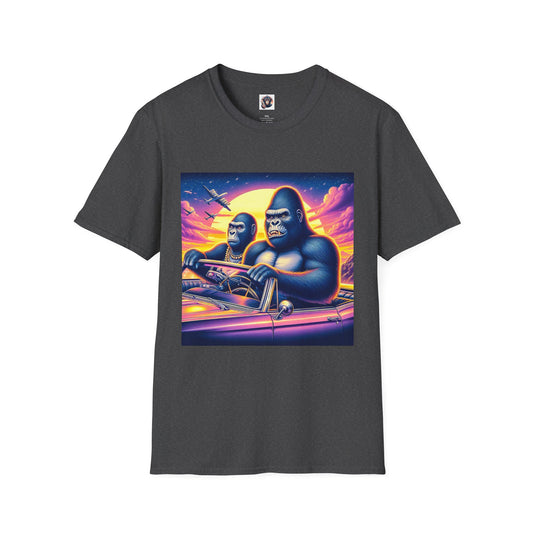 Wacky Gorilla pink car T-Shirt Printify XS Dark Heather