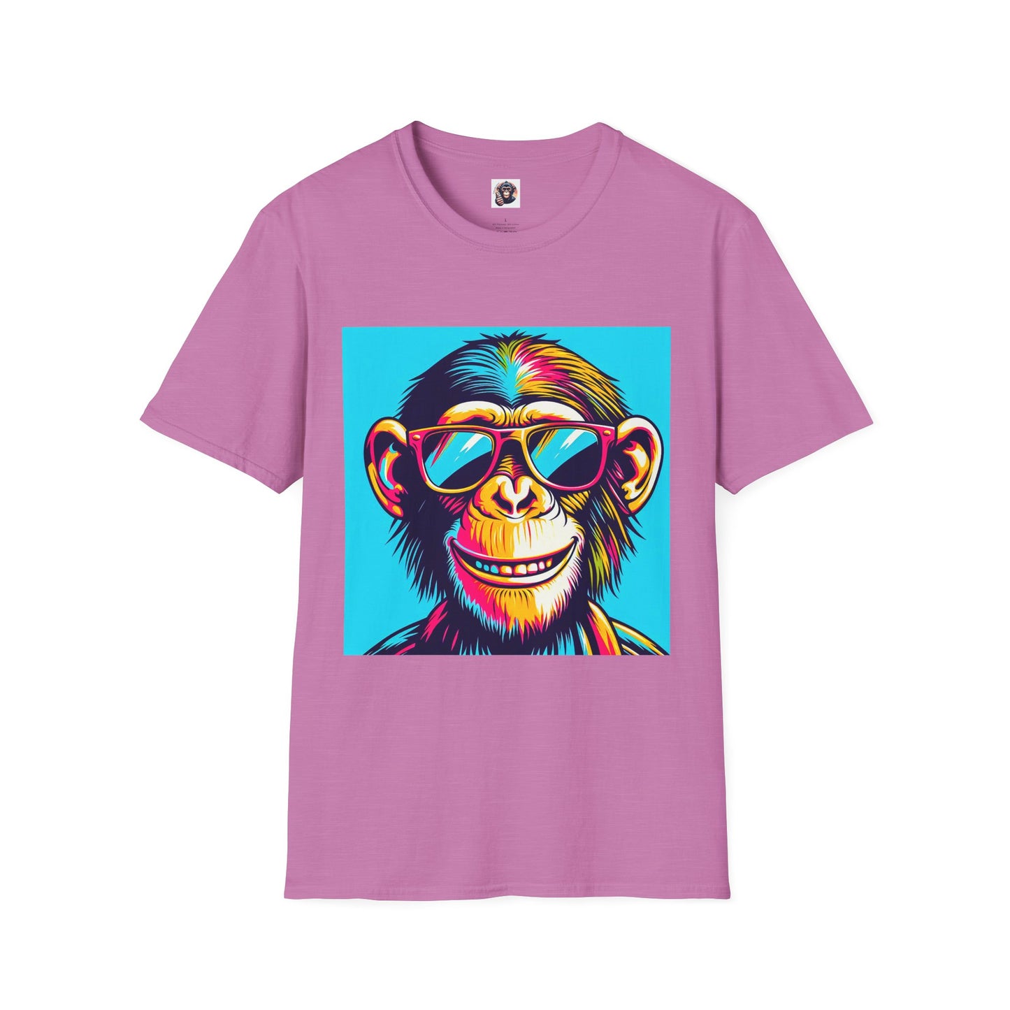 Chimp happy man T-Shirt Printify S Heather Radiant Orchid