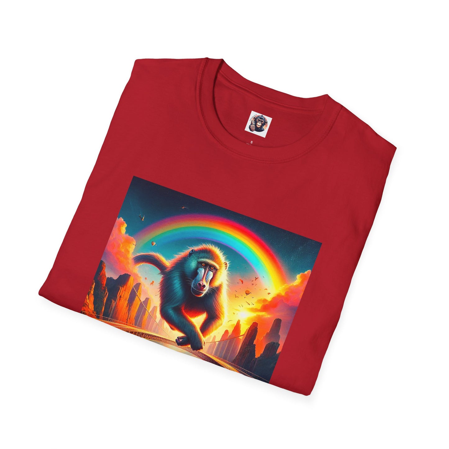 Baboon rainbow bridge T-Shirt Printify
