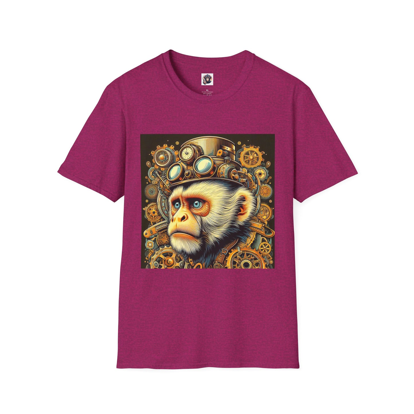 Steam punk Capuchin Monkey T-Shirt Printify S Antique Heliconia
