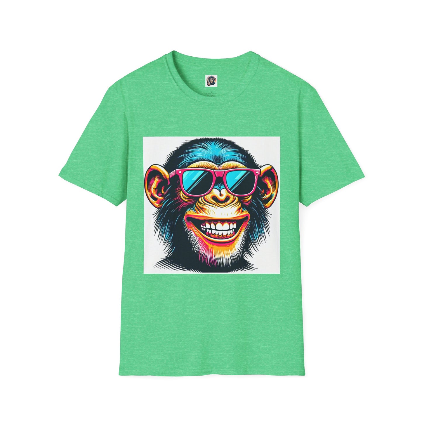 Chimp cool shades T-Shirt Printify S Heather Irish Green