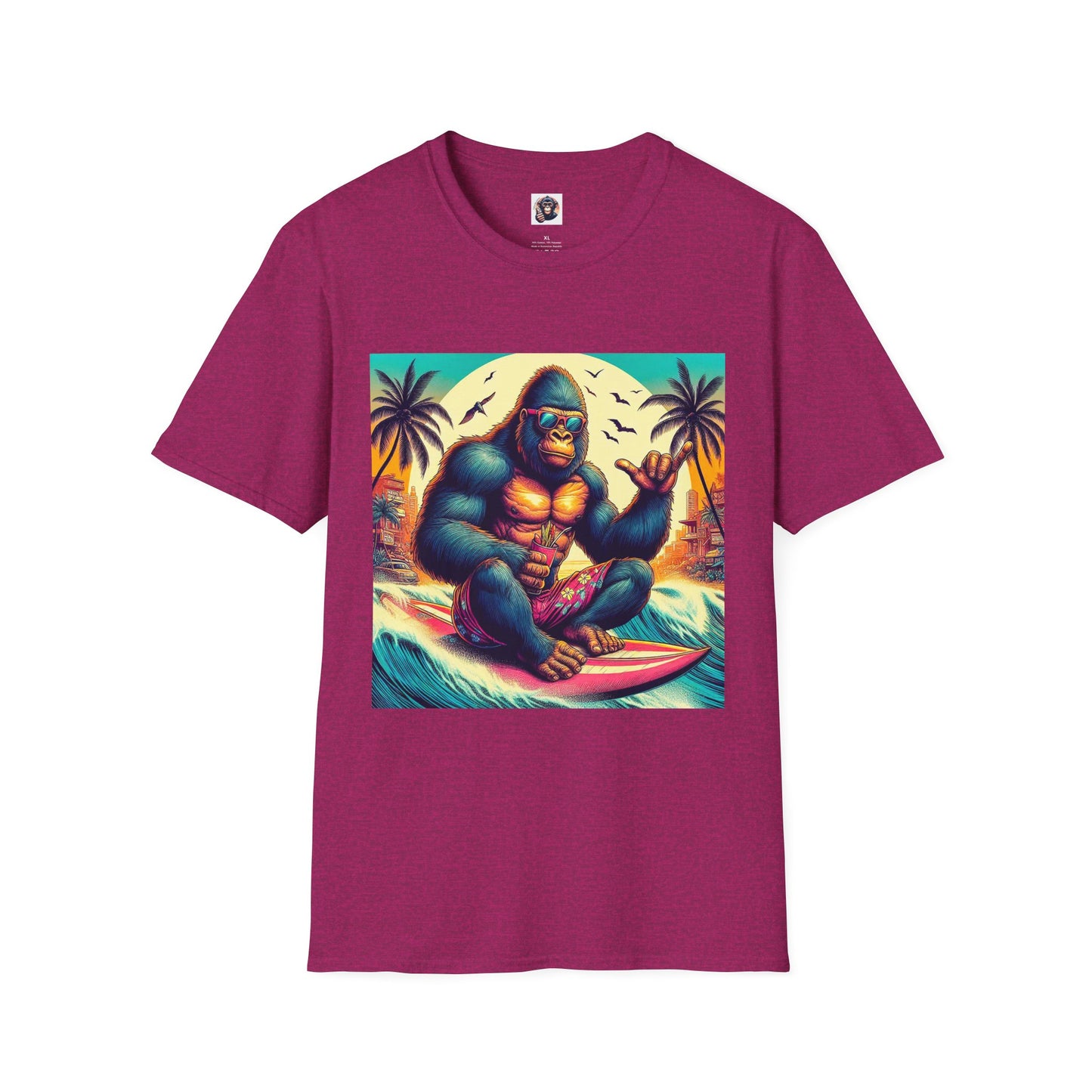 Gorilla T-Shirt Printify S Antique Heliconia