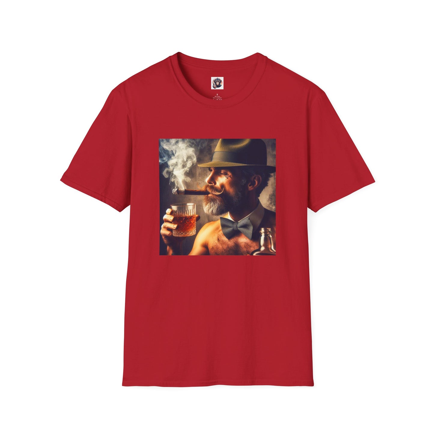 Homo Sapiens bar smoking T-Shirt Printify S Cherry Red