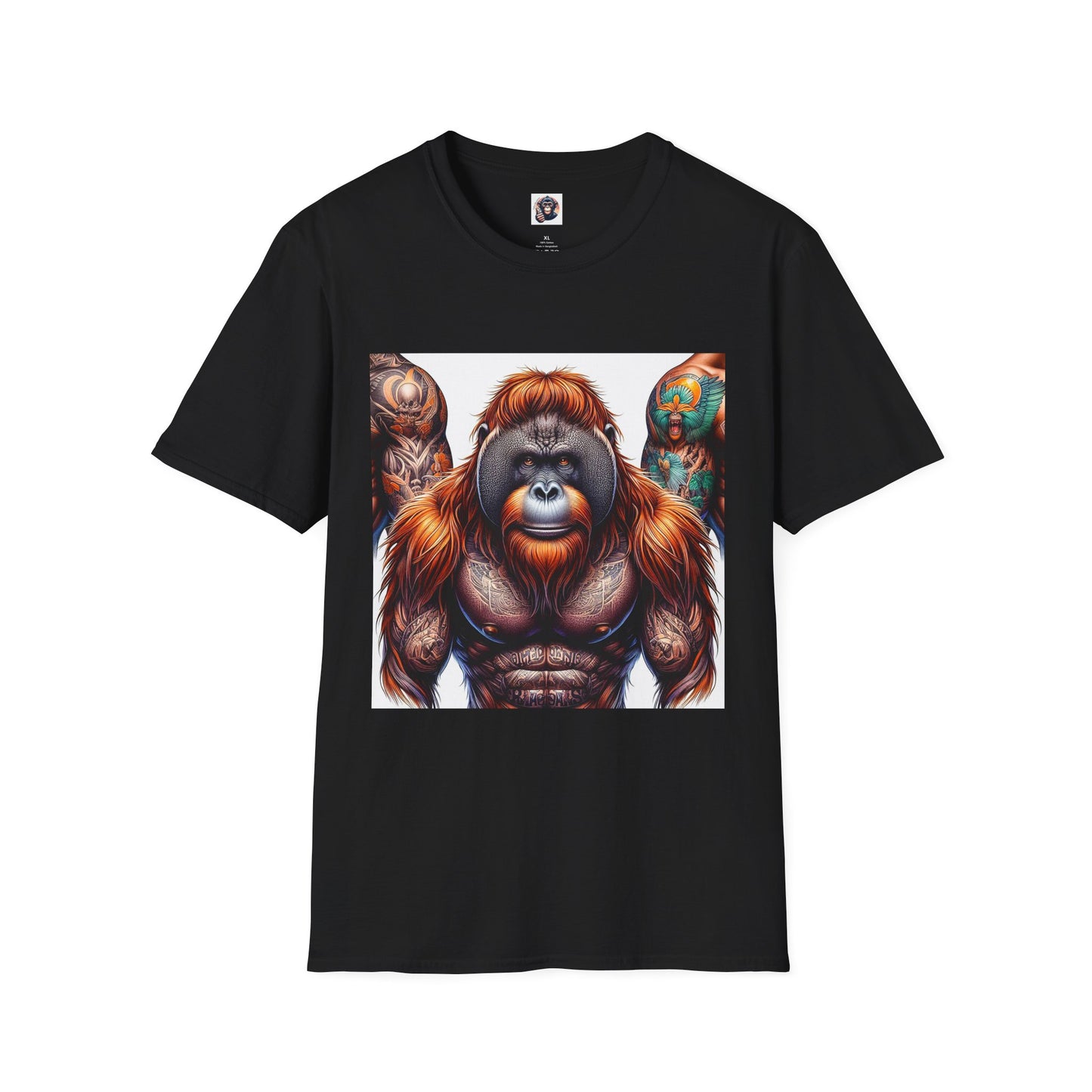 Orangutans muscles man T-Shirt Printify XS Black