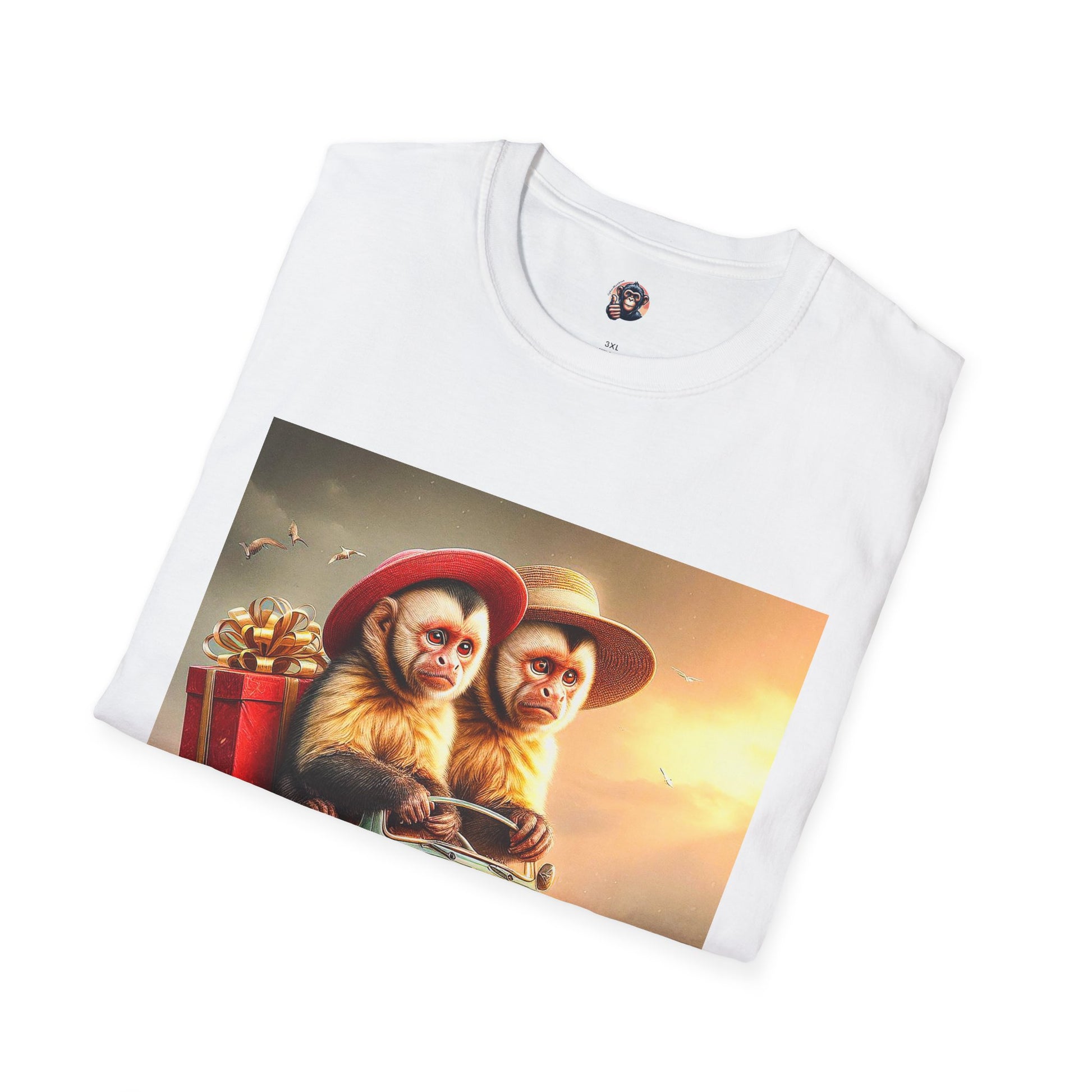 Wacky Capuchin Monkey Asian couple T-Shirt Printify