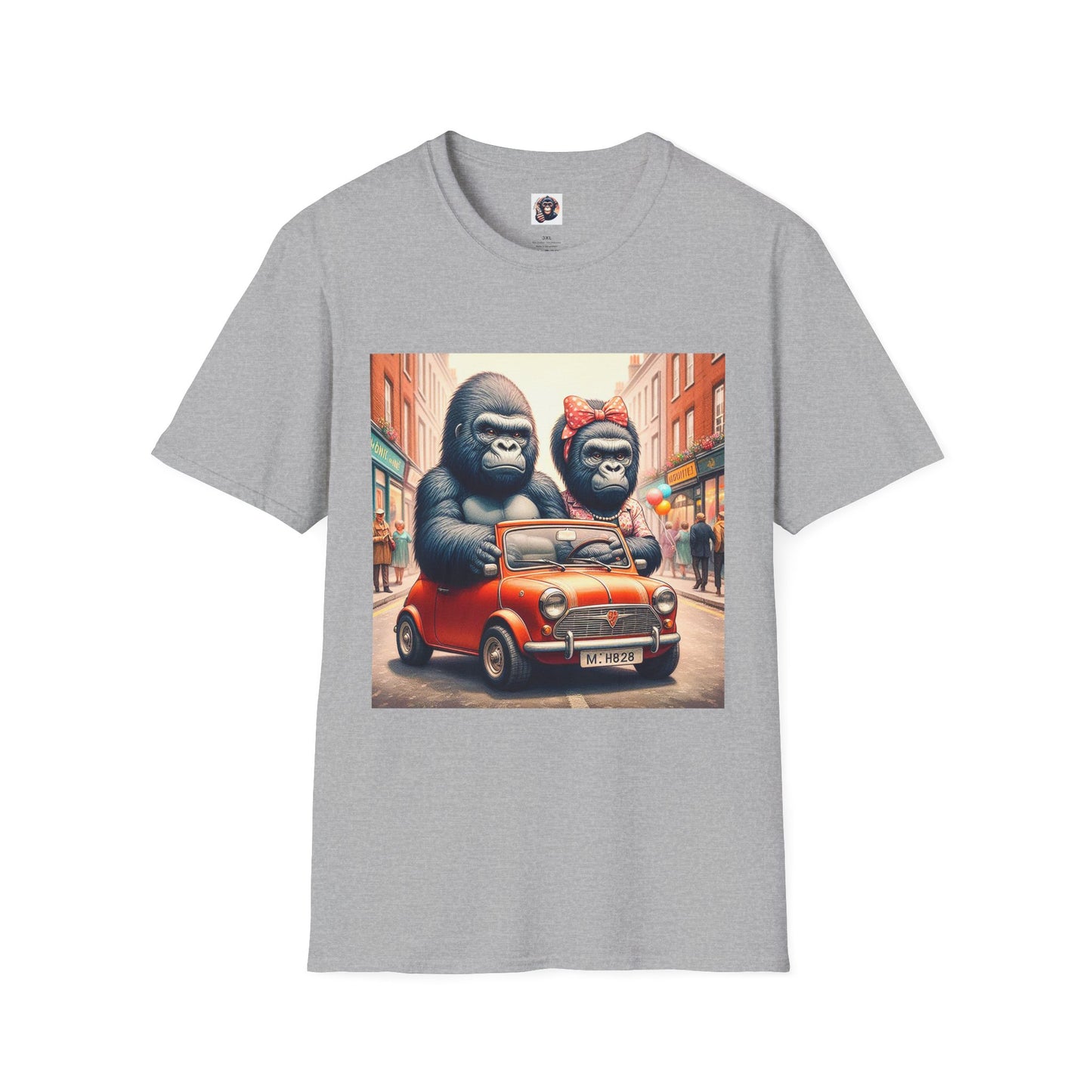Wacky Gorilla angry drivers T-Shirt Printify XS Sport Grey