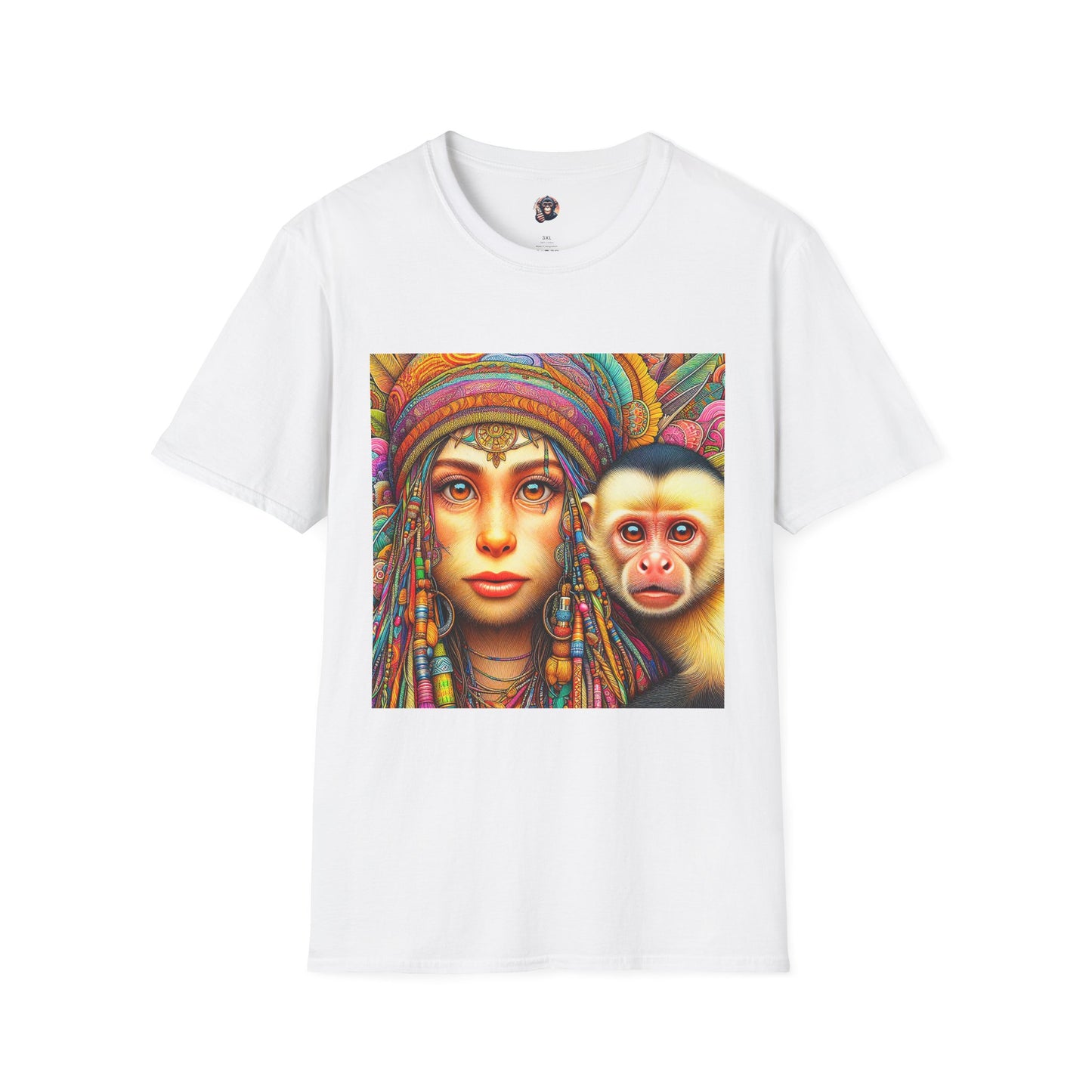 Capuchin Monkey Jamaican girl shirt T-Shirt Printify S White