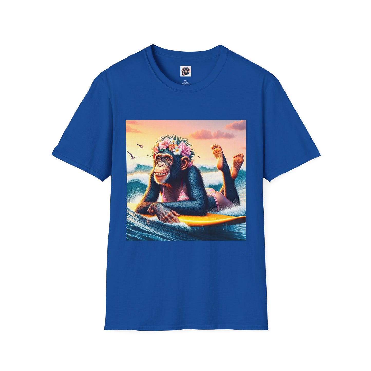 Bonobo surfer queen T-Shirt Printify XS Royal