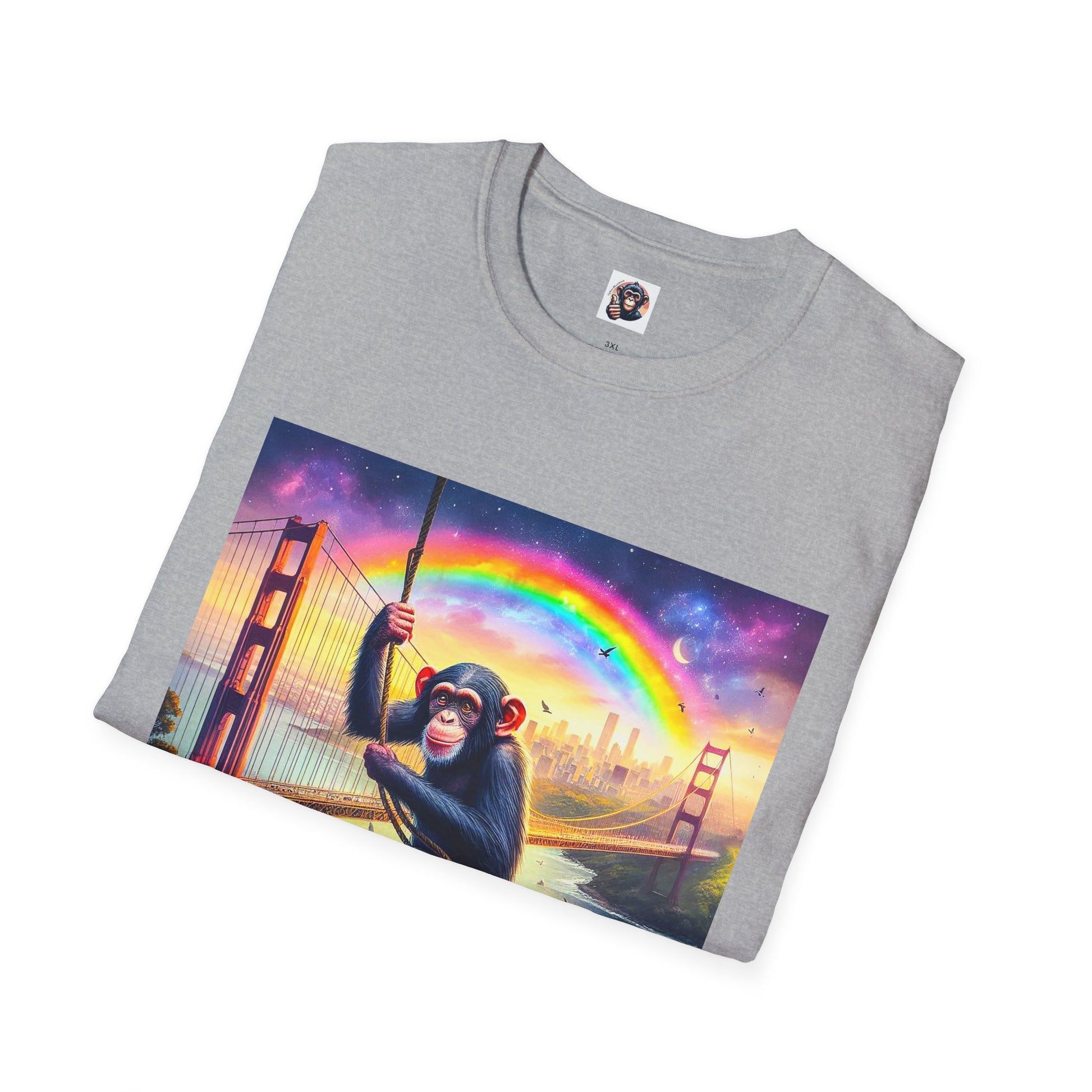 Chimp swinging high T-Shirt Printify