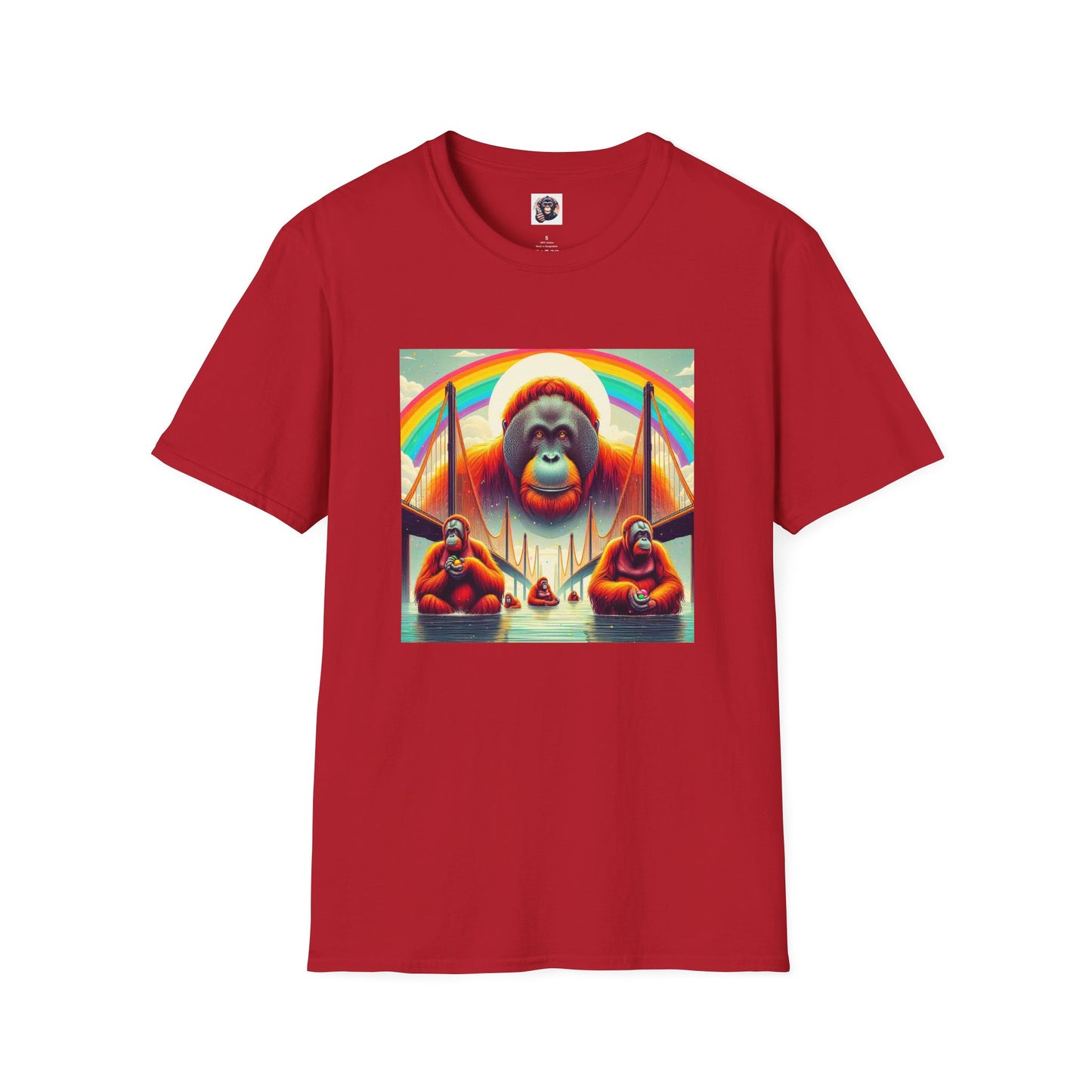 Orangutans rainbow T-Shirt Printify S Cherry Red