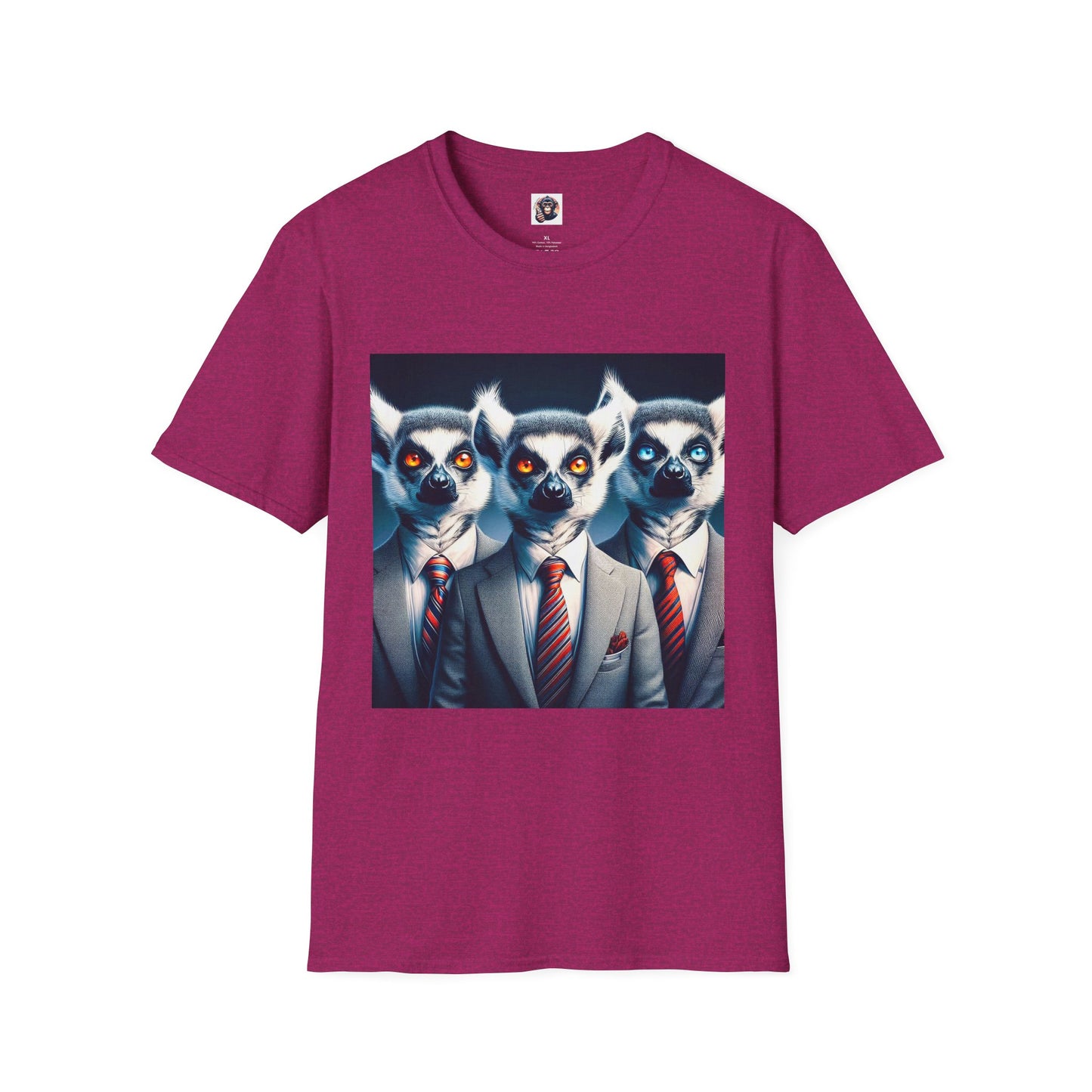 Lemurs business man T-Shirt Printify S Antique Heliconia