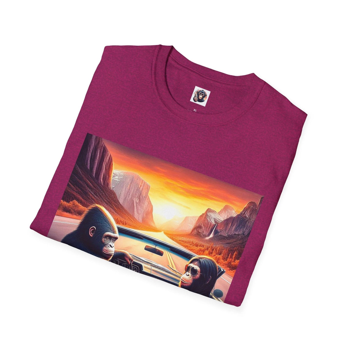Wacky Bonobo driving sunset by Printify