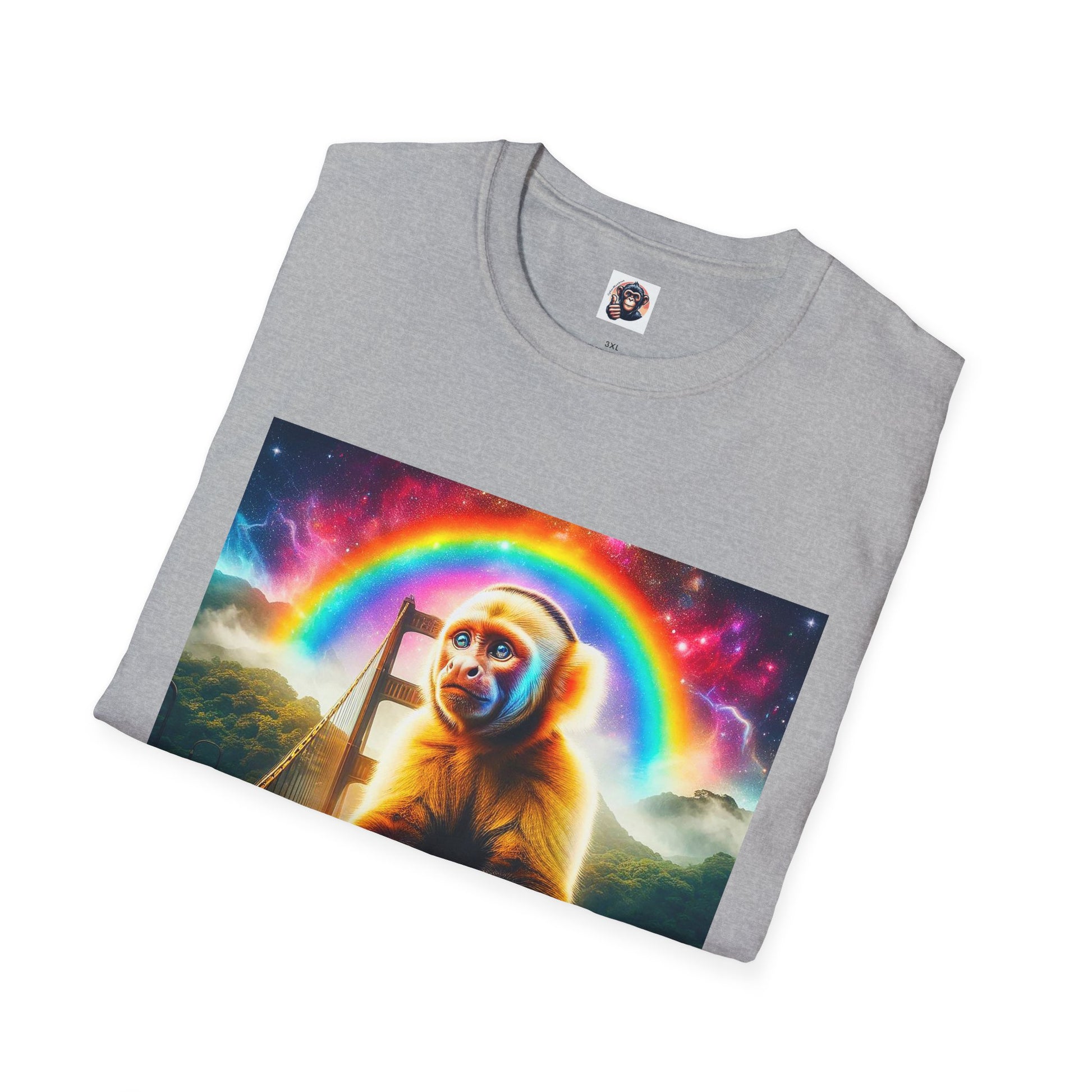 Capuchin Monkey rainbow bridge T-Shirt Printify