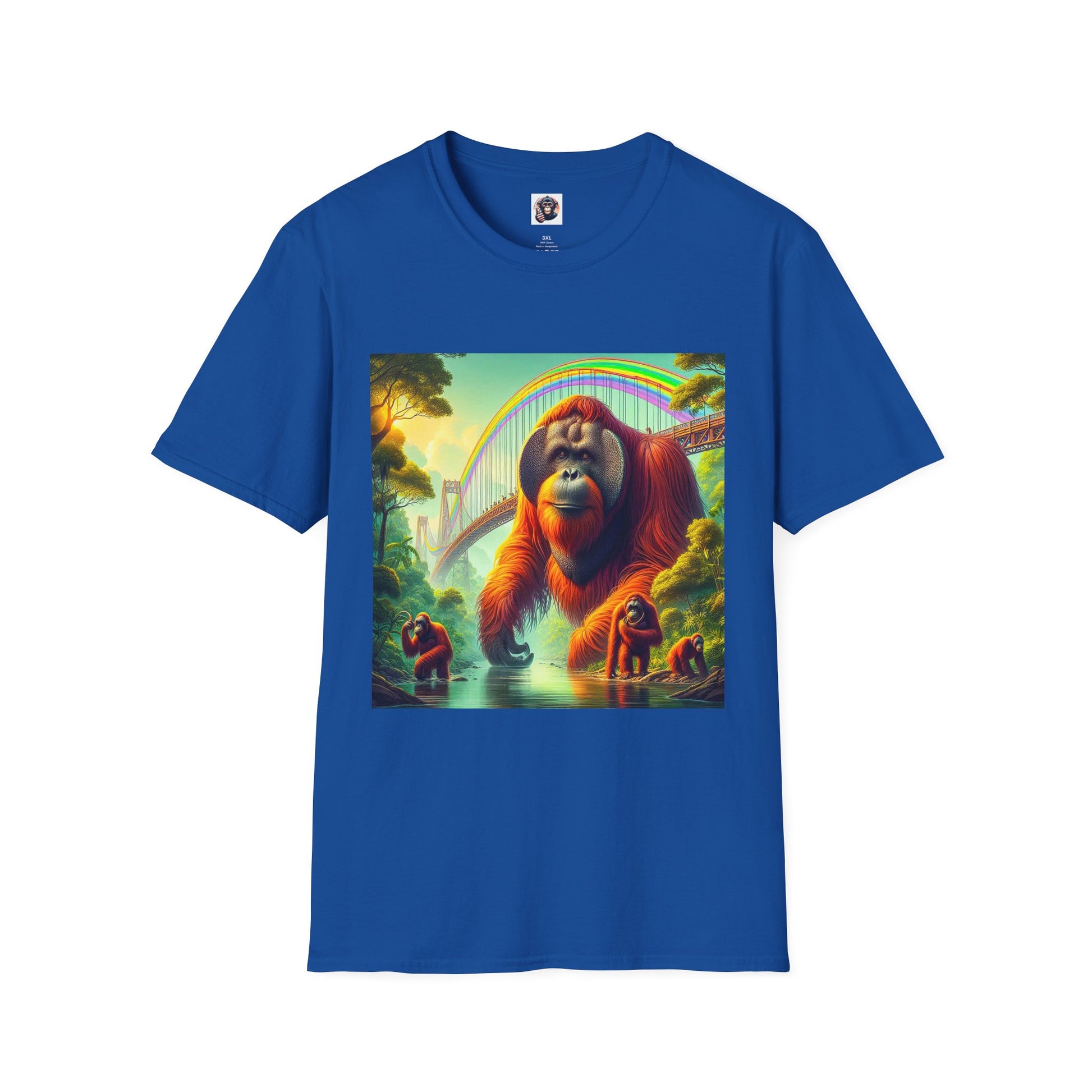 Orangutans rainbow bridge T-Shirt Printify XS Royal