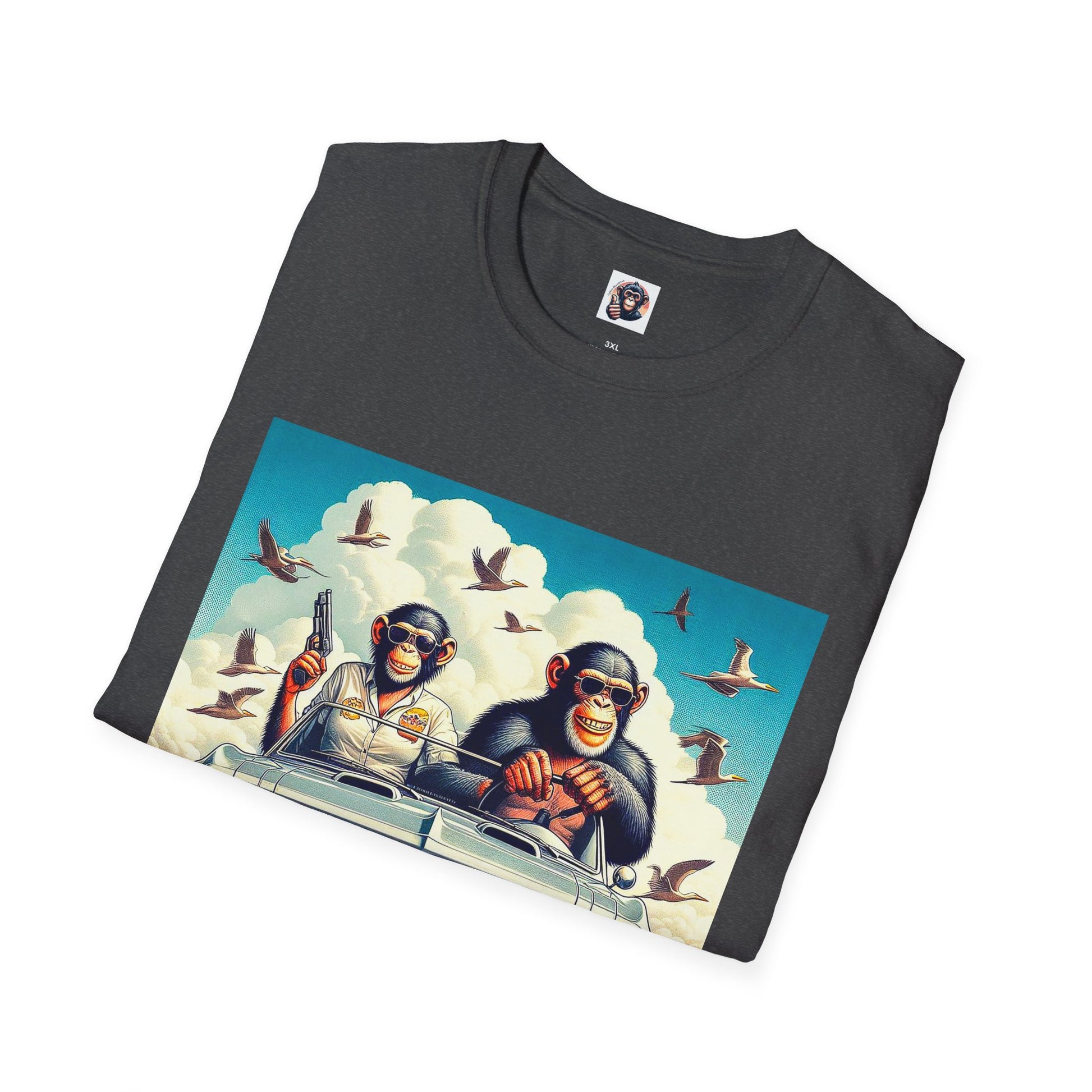 Wacky Chimp driving fun T-Shirt Printify