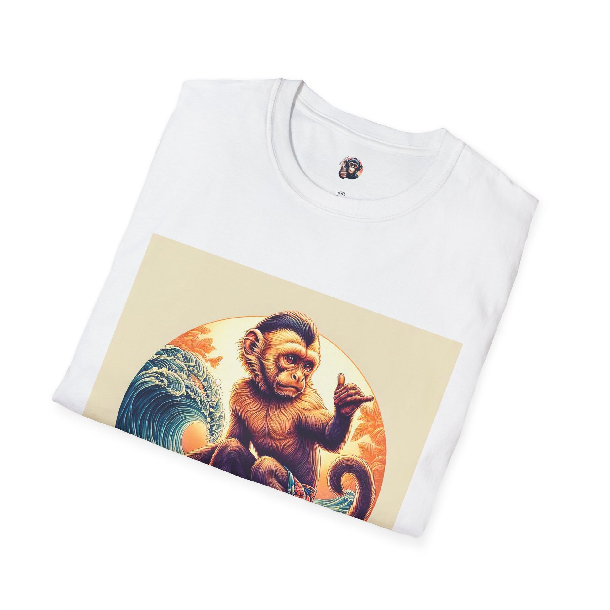 Capuchin Monkey surfs up T-Shirt Printify