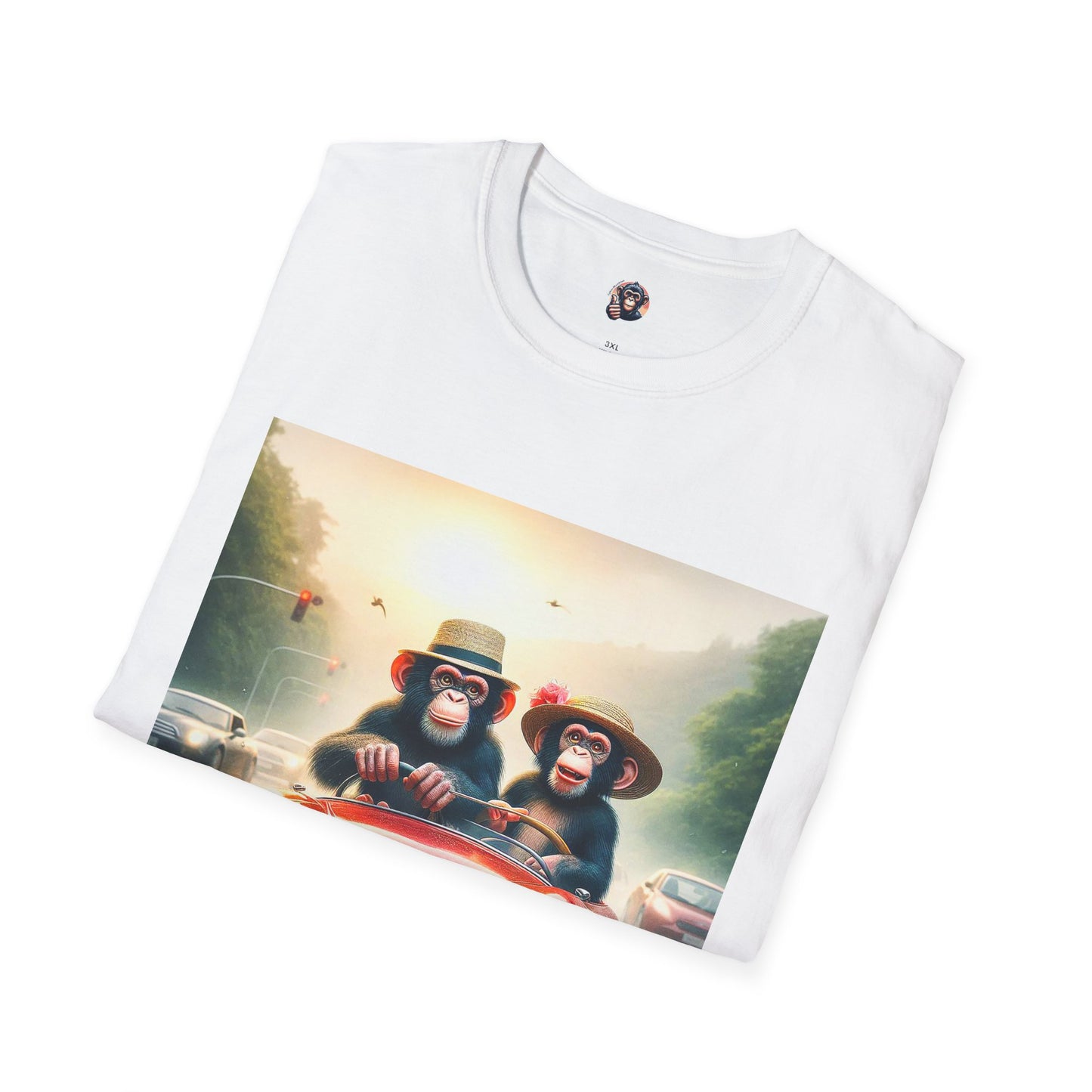 Wacky Chimp red car T-Shirt Printify