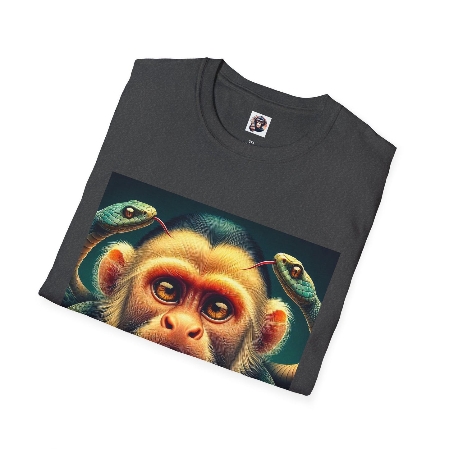Capuchin Monkey scary snakes shirt T-Shirt Printify