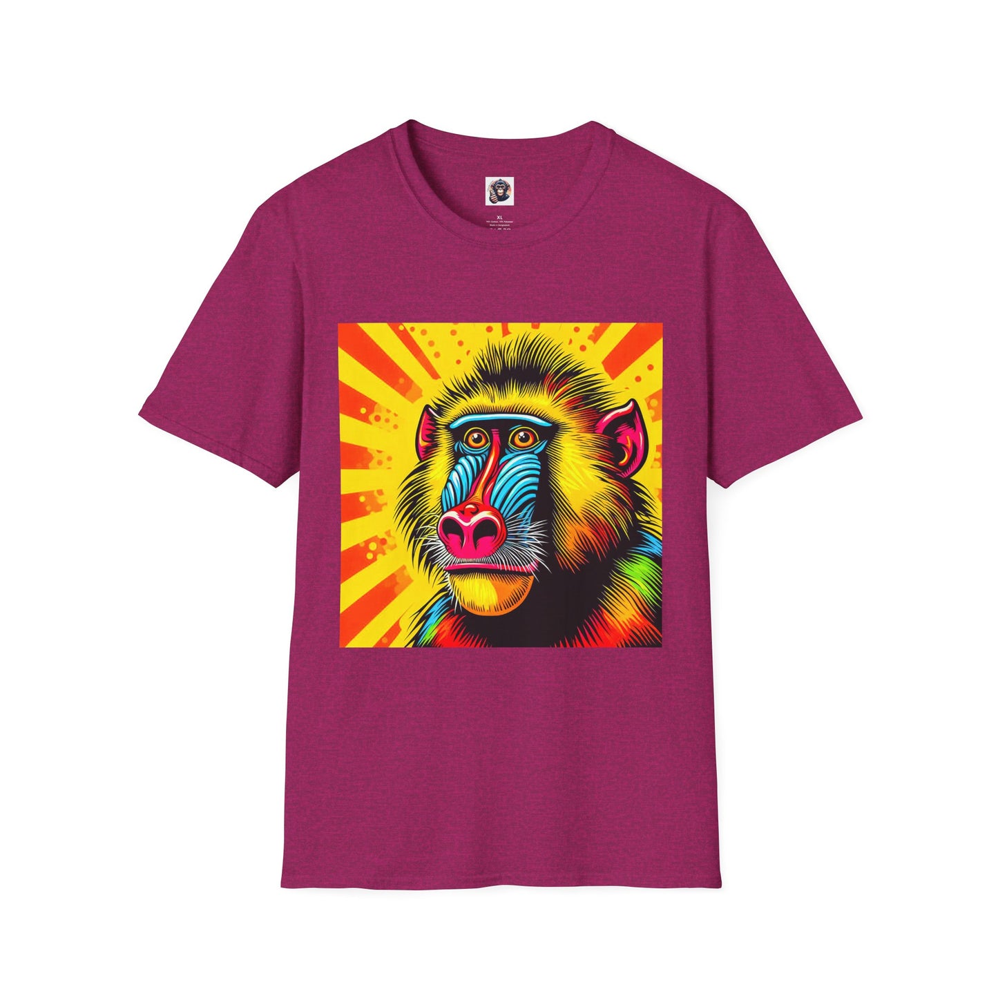 Baboon colors T-Shirt Printify S Antique Heliconia