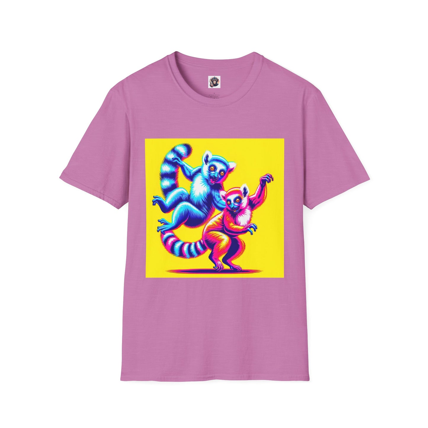 Lemurs happy dancing T-Shirt Printify S Heather Radiant Orchid