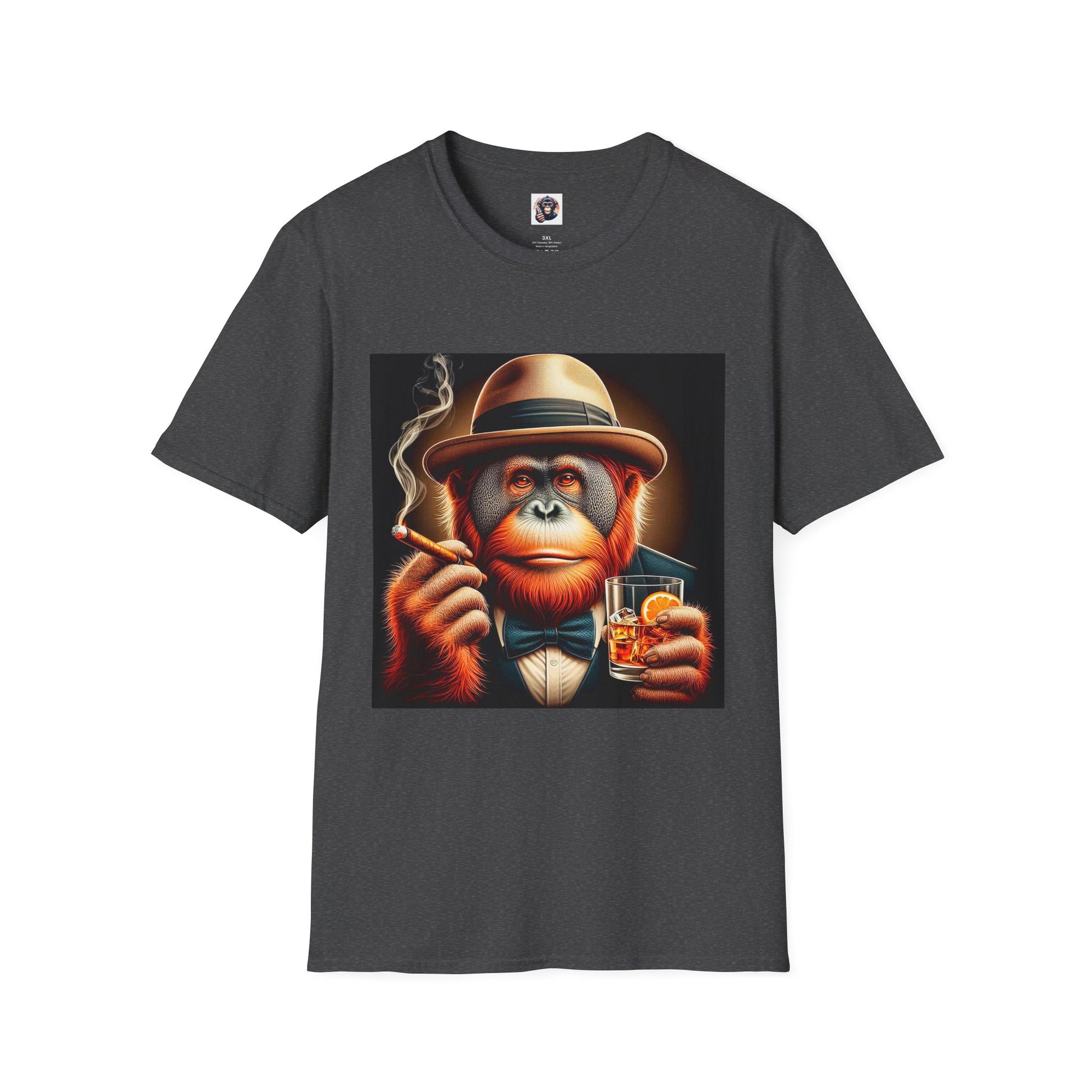 Orangutans smoking T-Shirt Printify XS Dark Heather