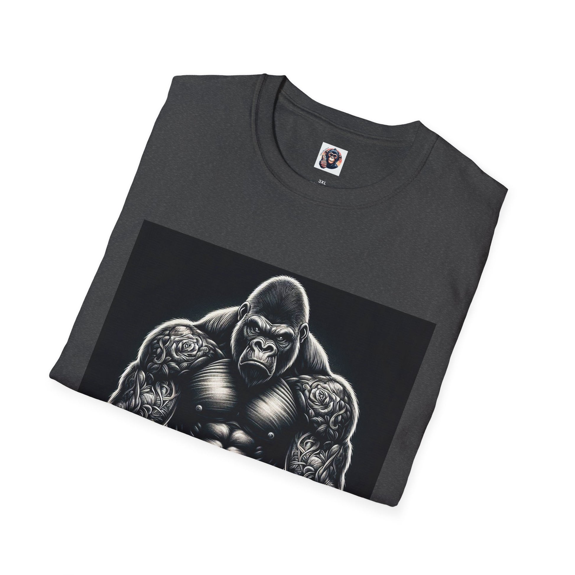 Gorilla muscles man T-Shirt Printify